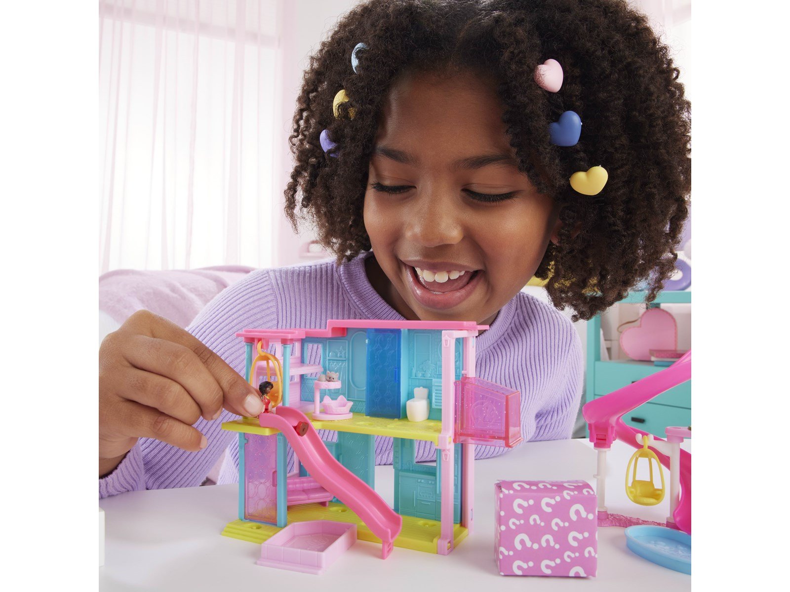 Barbie Mini land Dream House - Pink Slide & Swing