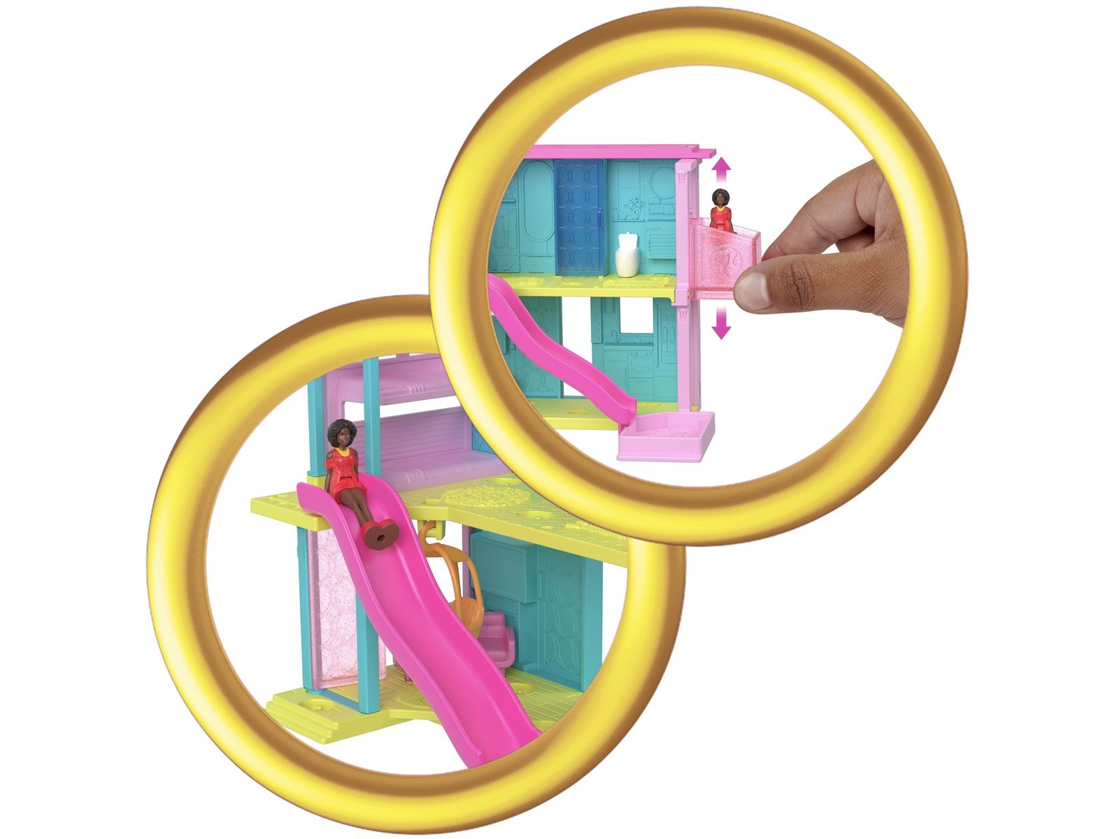 Barbie Mini land Dream House - Pink Slide & Swing