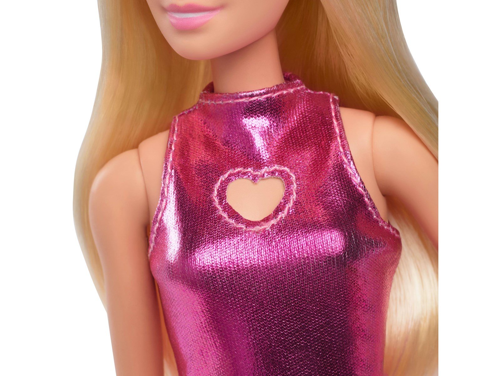 Barbie Fashionistas Doll 230 in Metallic Pink Minidress With Heart Cut-Out