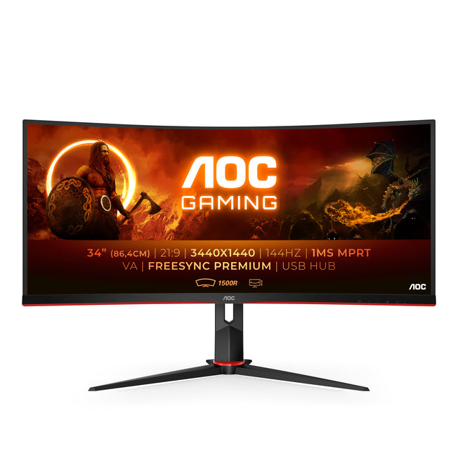 AOC 86,0cm (34")  CU34G2X/BK 21:09 2xHDMI+DP+USB Curved