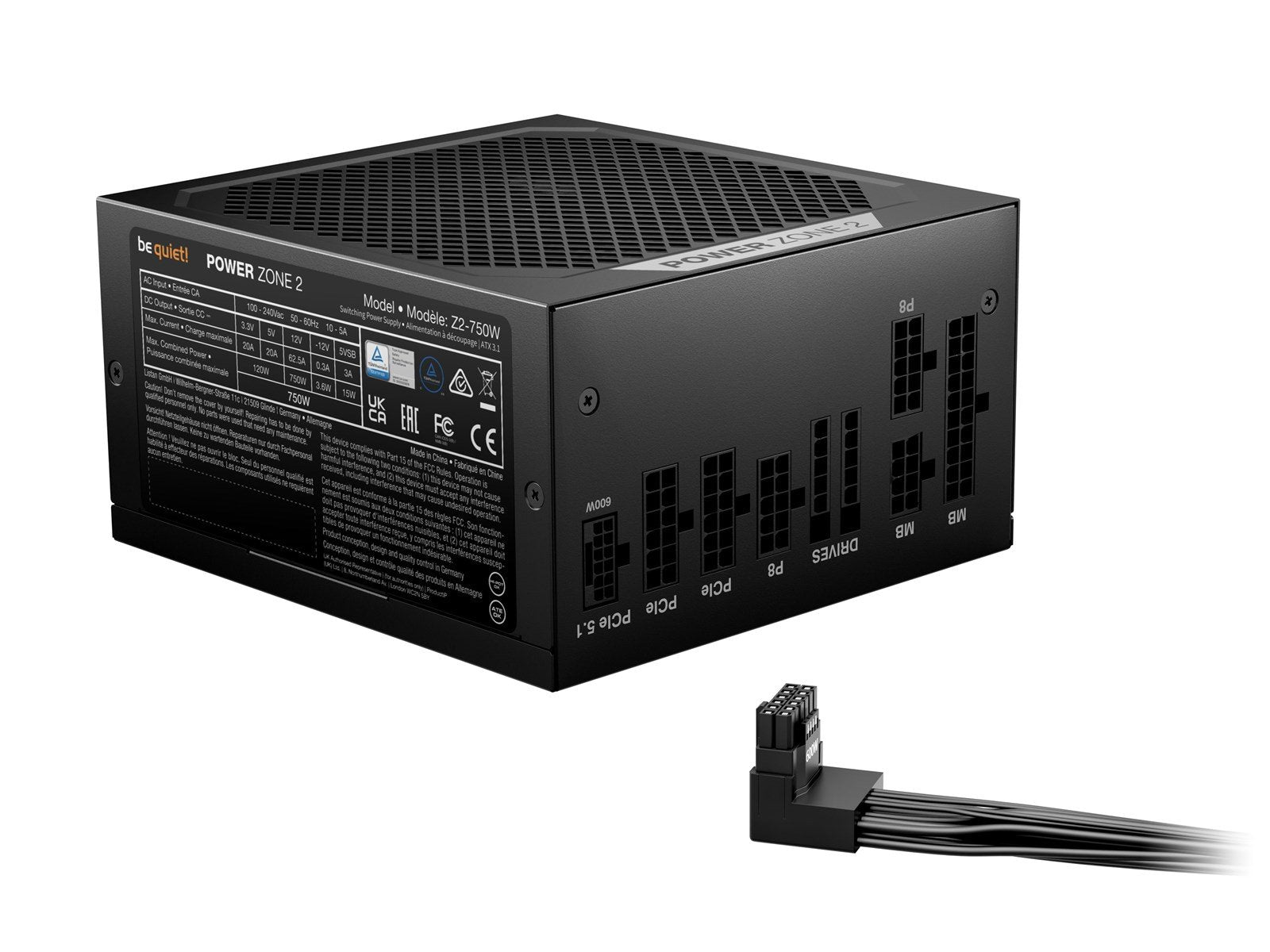 be quiet! POWER ZONE 2 750 Netzteile - 750 Watt - 140 mm - ATX 3.1 - 80 Plus Platinium