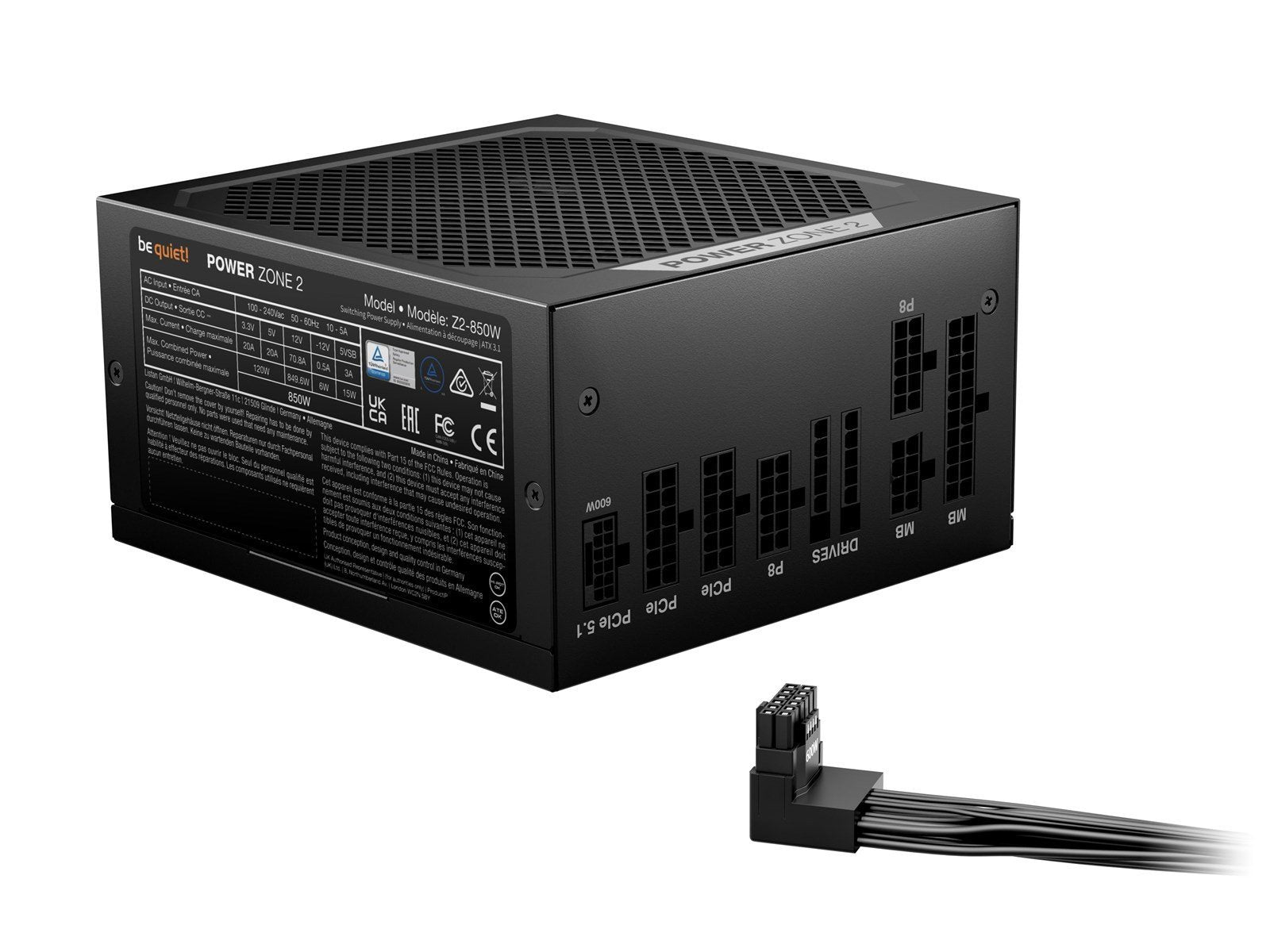 be quiet! Power Zone 2 850W Netzteile - 850 Watt - 140 mm - ATX 3.1 - 80 Plus Platinium