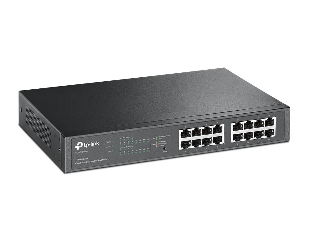 TP-LINK Easy-Smart TL-SG1016PE 16-Port-Gigabit-Switch mit 8 PoE+-Ports