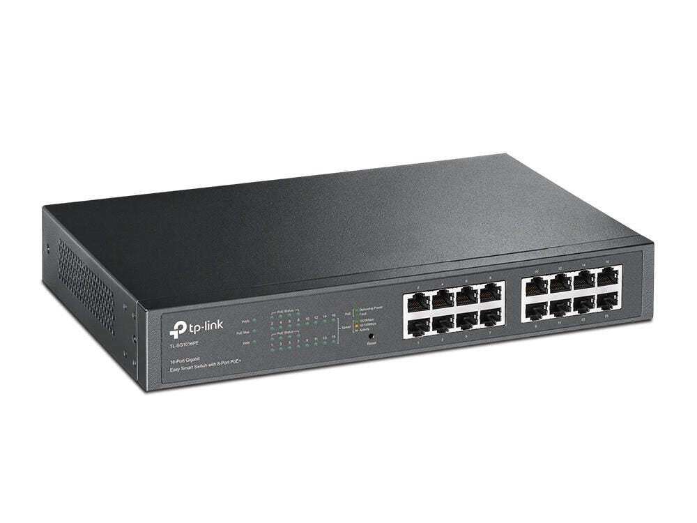 TP-LINK Easy-Smart TL-SG1016PE 16-Port-Gigabit-Switch mit 8 PoE+-Ports
