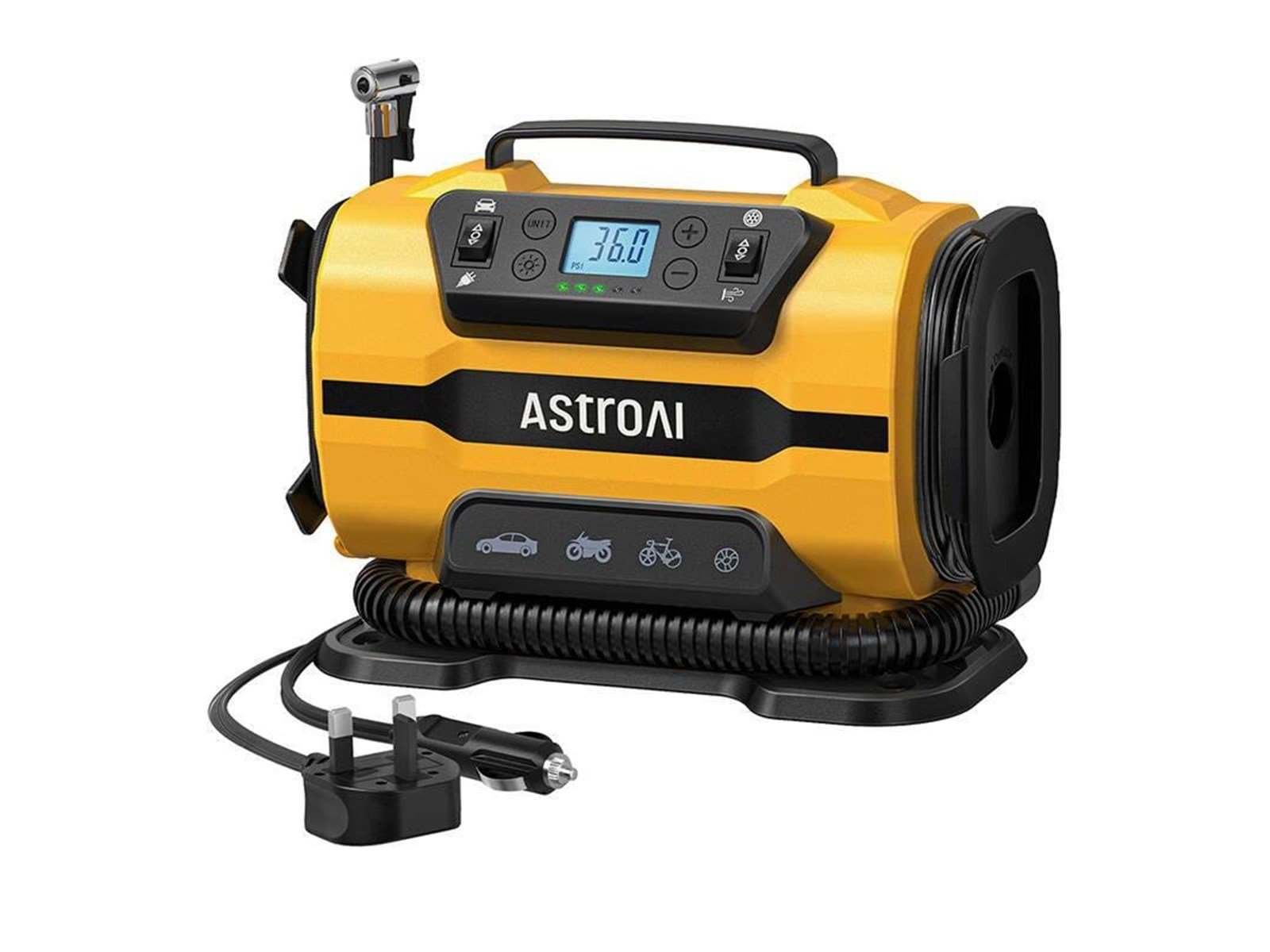 AstroAI ATJ-8366 150 PSI 12V DC/110V AC Portable Wheel Compressor