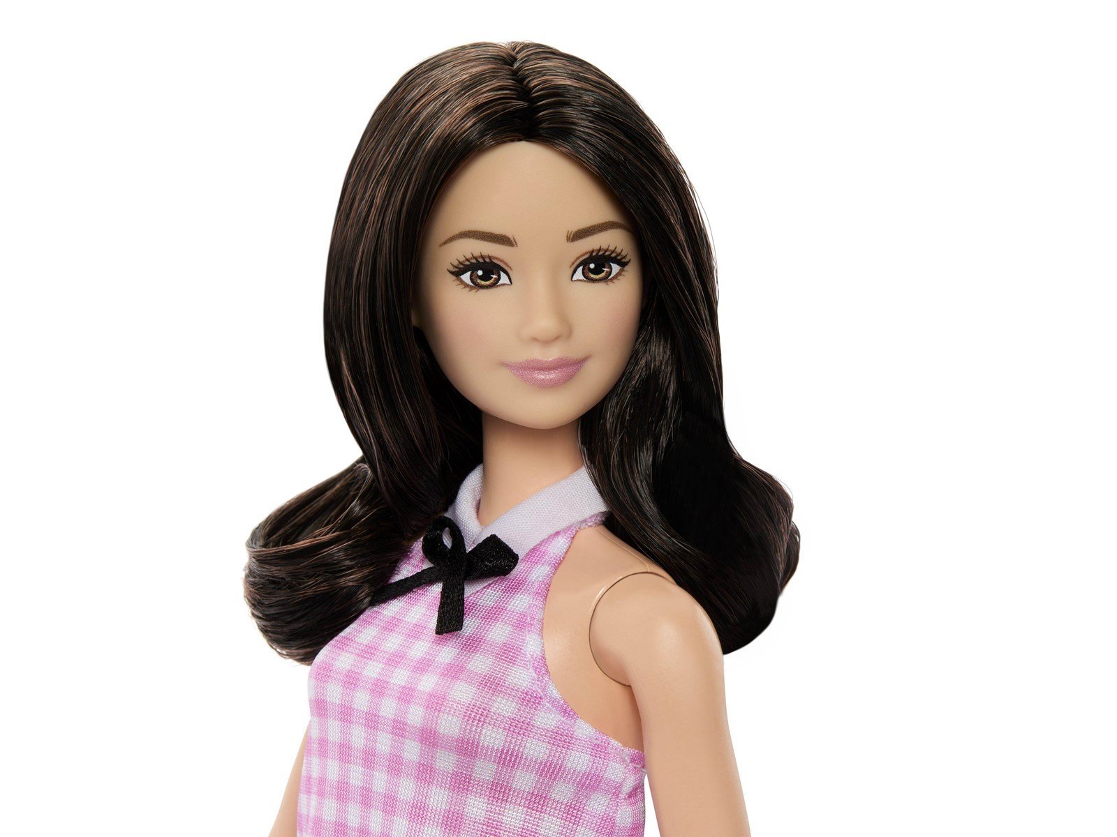 Barbie Fashionistas Doll 224 Black Hair & Pink Gingham Dress