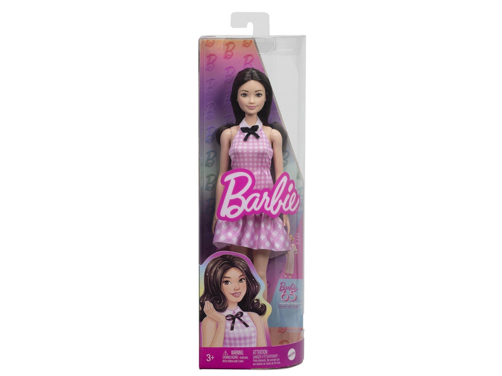 Barbie Fashionistas Doll 224 Black Hair & Pink Gingham Dress