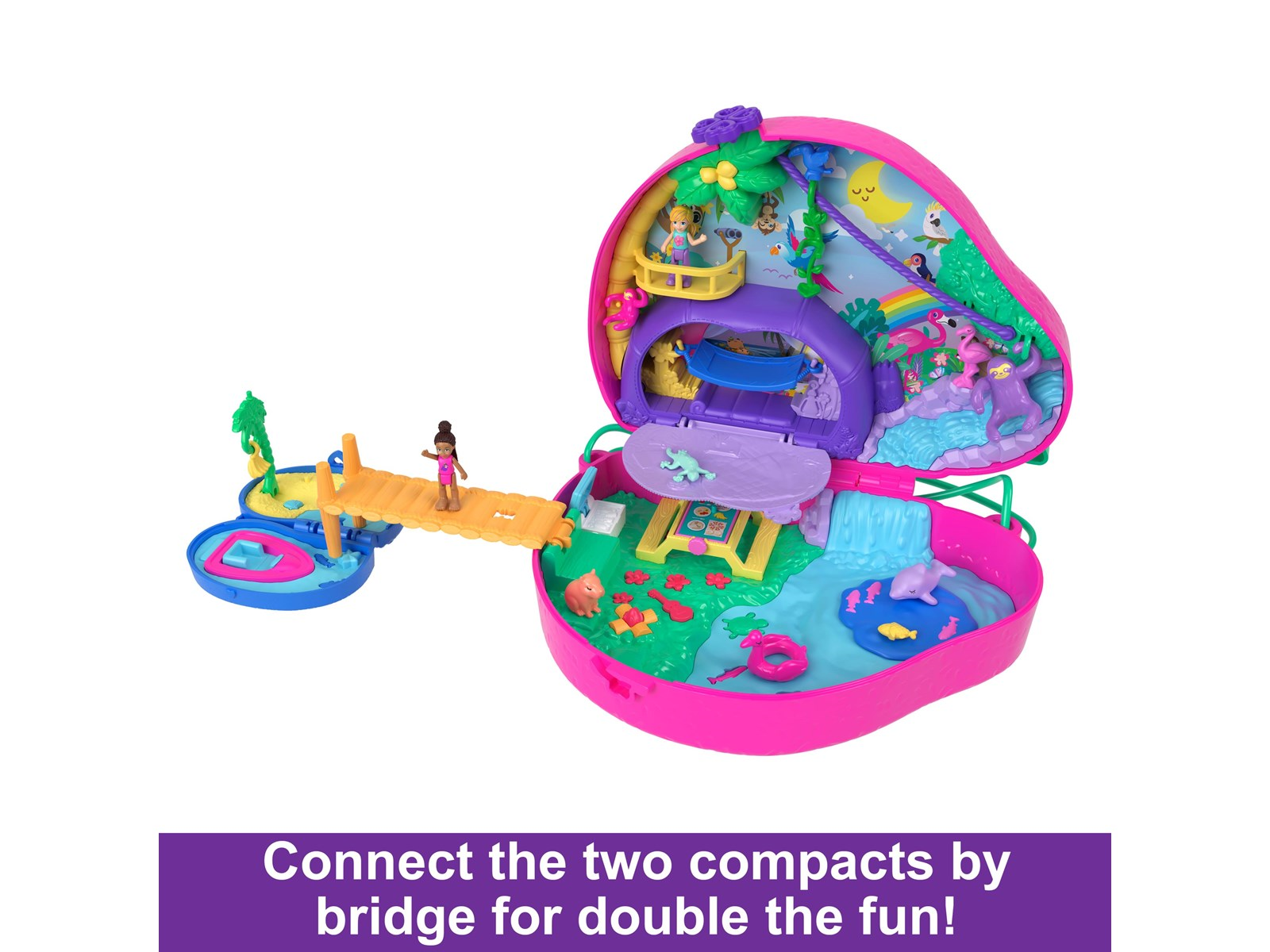 Polly Pocket Sloth Family 2-in-1 Purse Compact