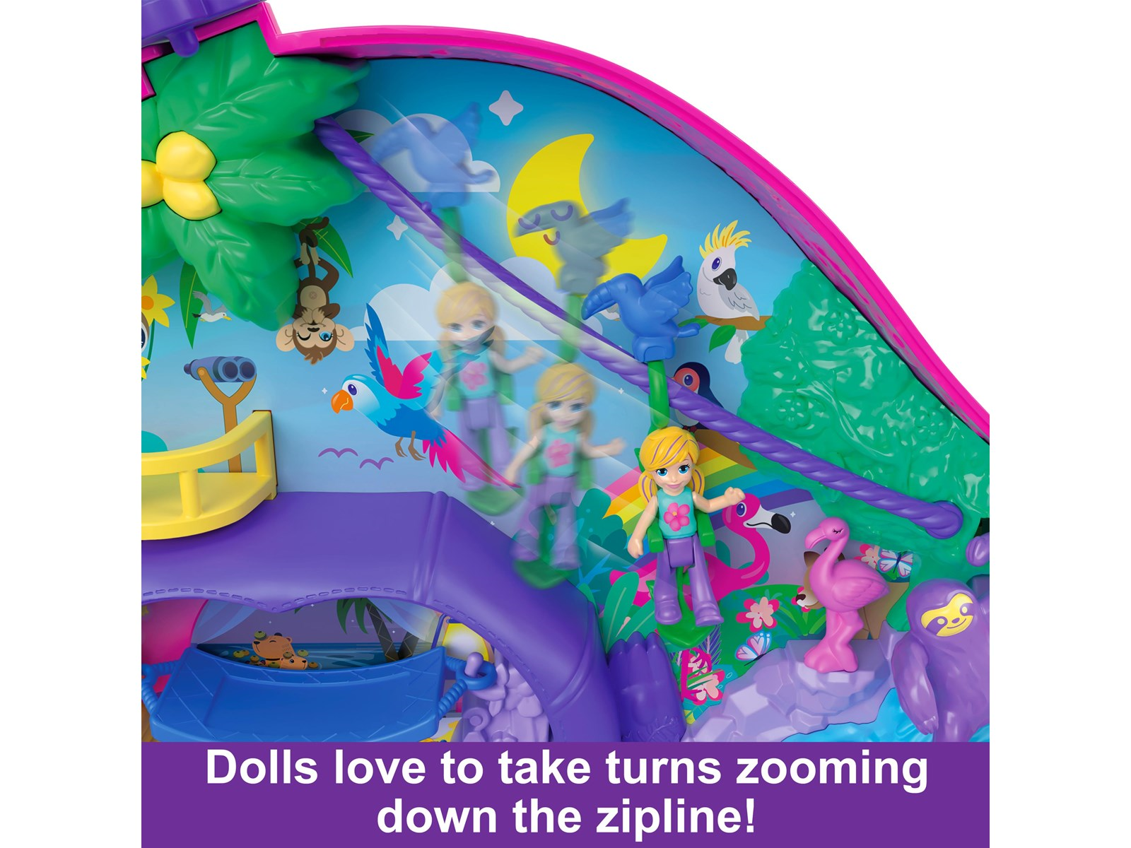 Polly Pocket Sloth Family 2-in-1 Purse Compact