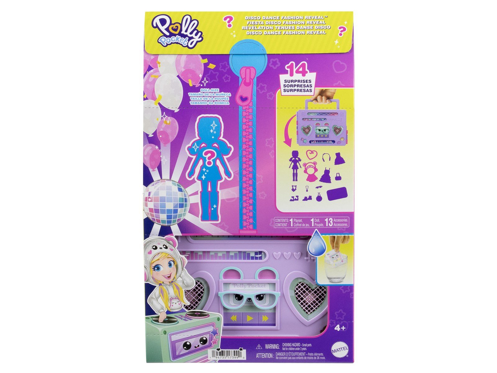 Polly Pocket Disco Dance Fashion Reveal Playset