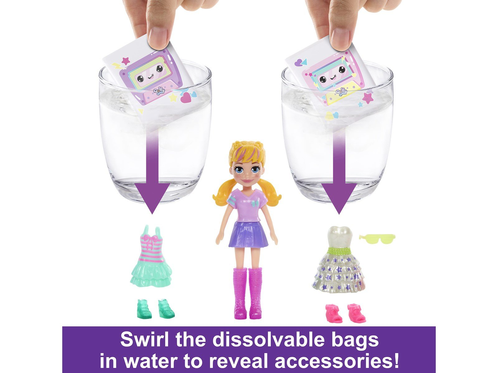 Polly Pocket Disco Dance Fashion Reveal Playset