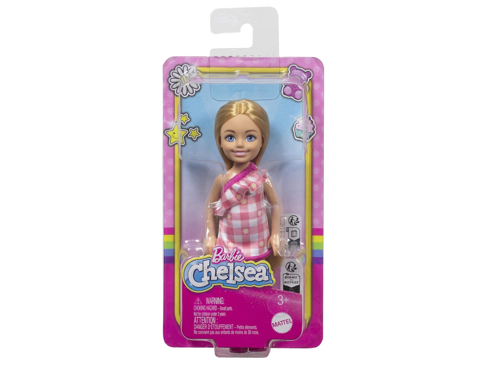 Barbie Chelsea Doll - Checked Dress with Blonde Hair & Blue Eyes