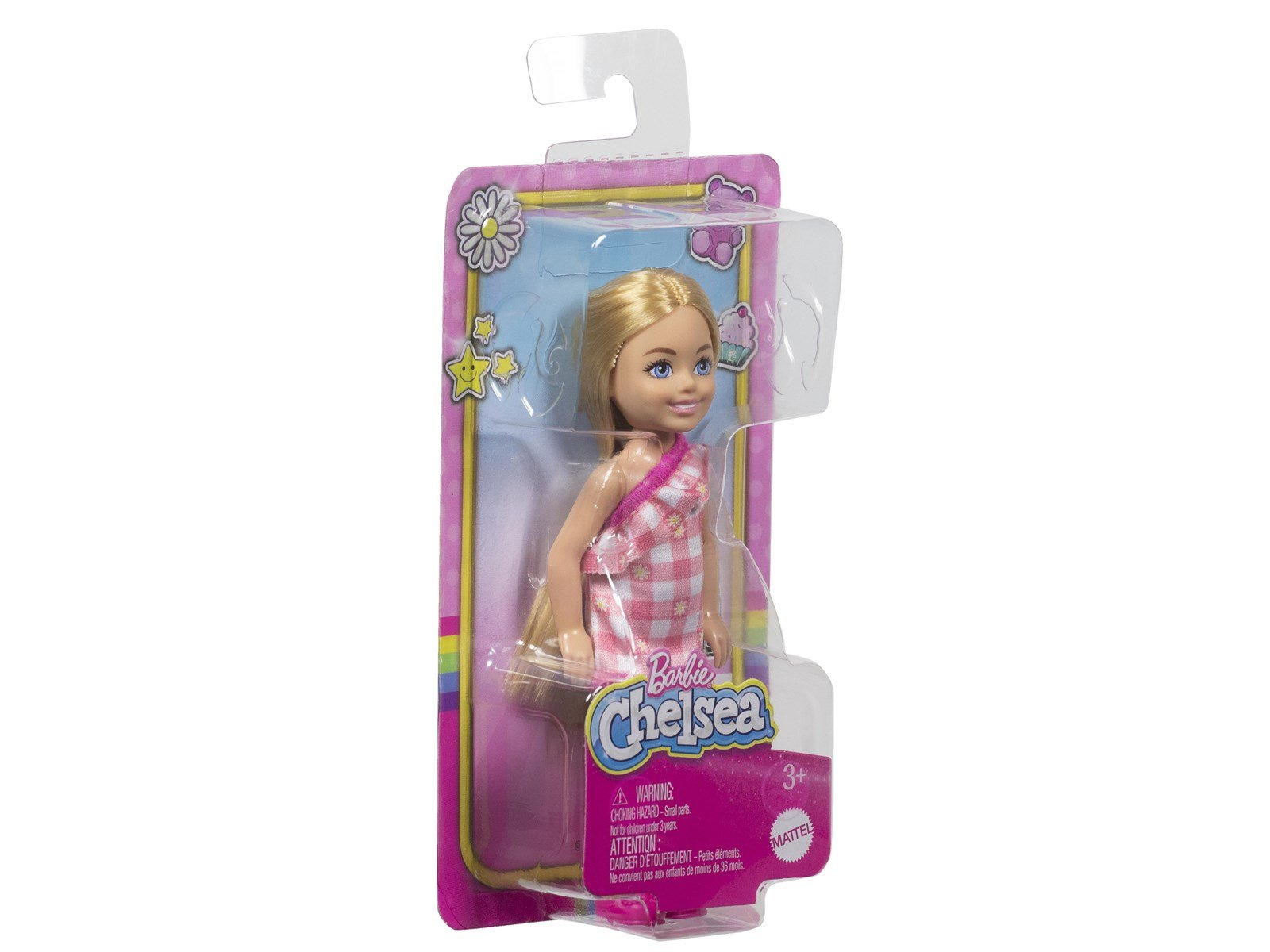 Barbie Chelsea Doll - Checked Dress with Blonde Hair & Blue Eyes