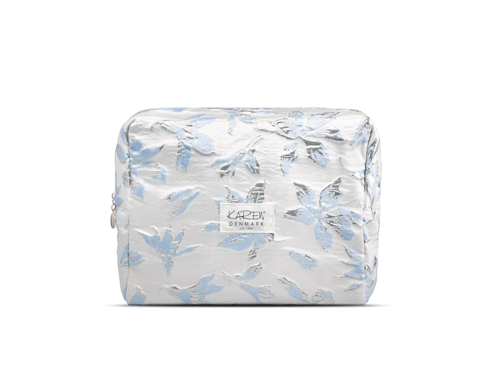 Karen Large toiletry bag in blue small floral quilt