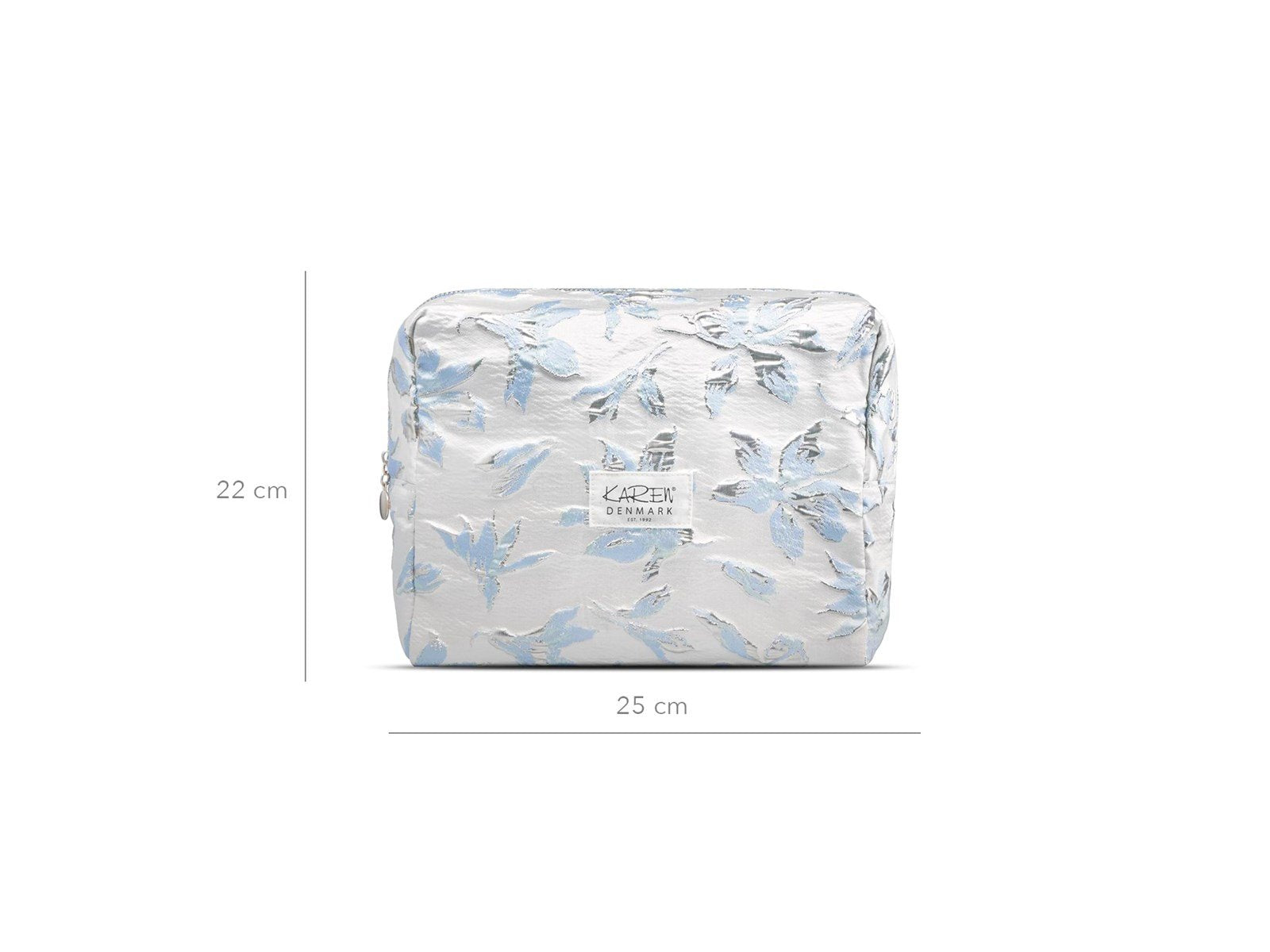 Karen Large toiletry bag in blue small floral quilt