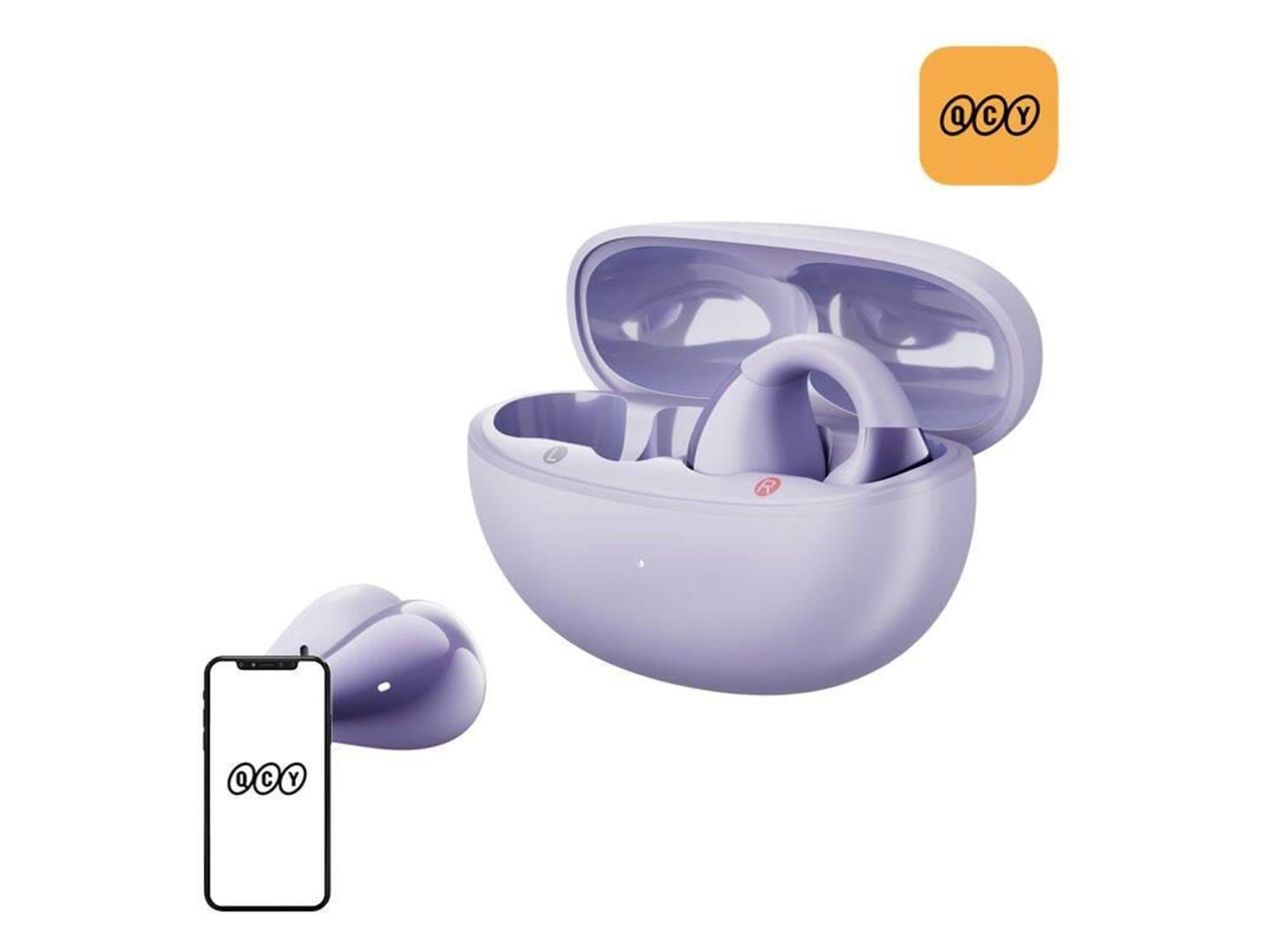 QCY Crossky Clip T33 headphones (purple)