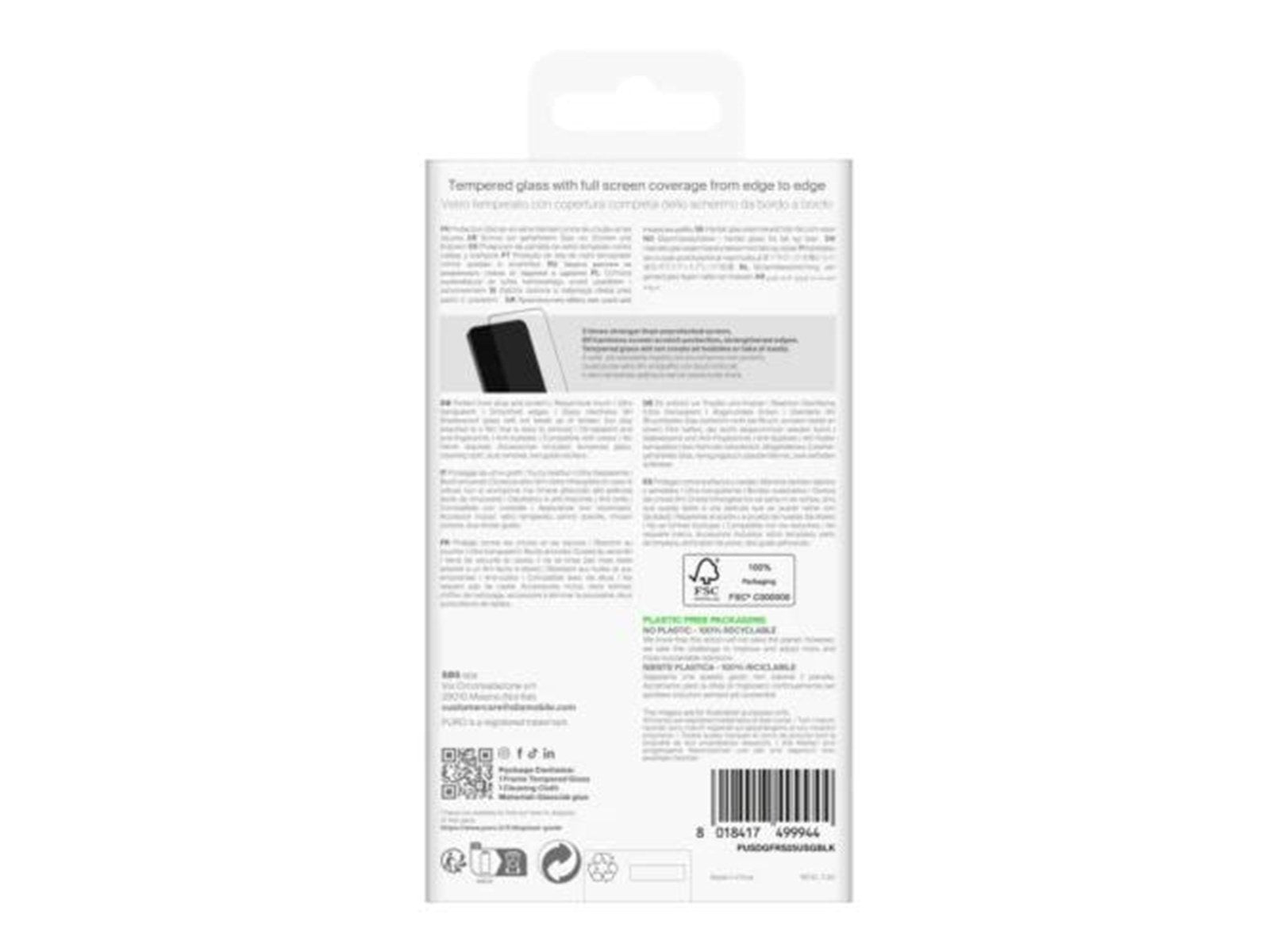 Puro Frame Tempered Glass - Samsung Galaxy S25 Ultra