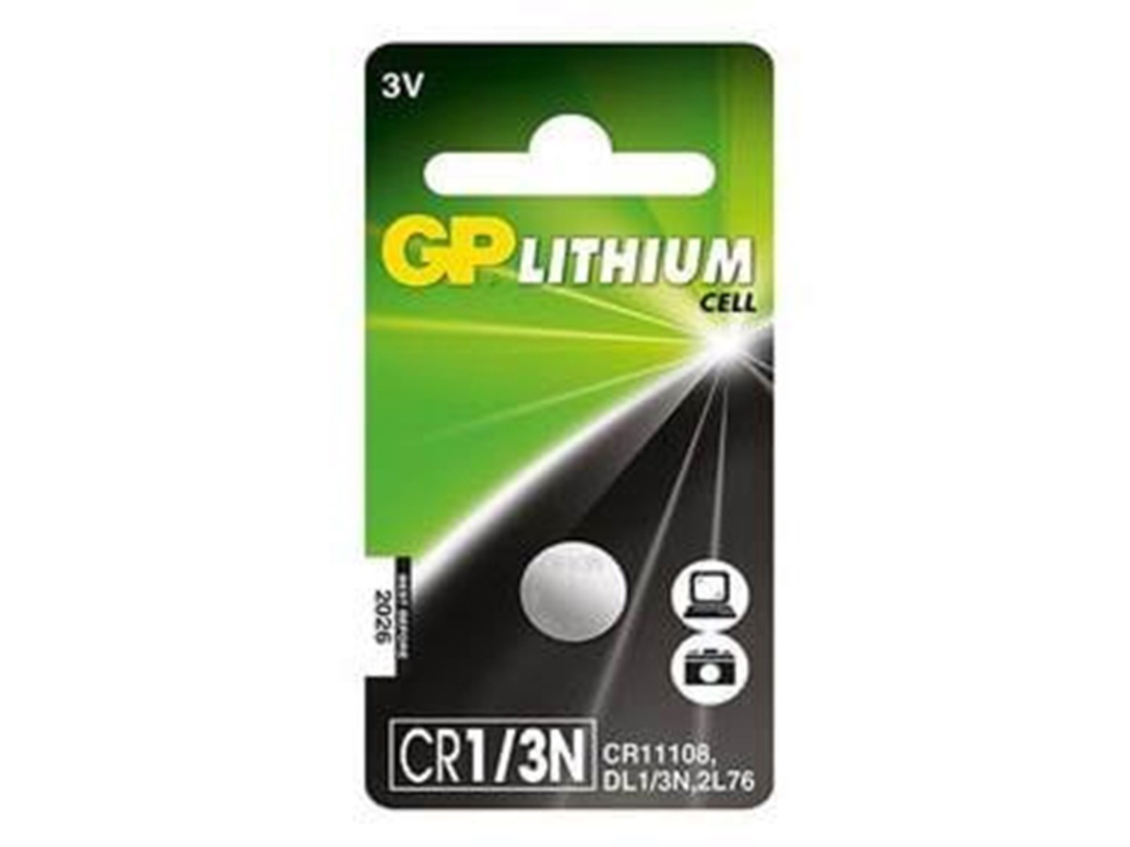 GP Lithium Coin Cell Battery CR1/3N CR11108 1-Pack