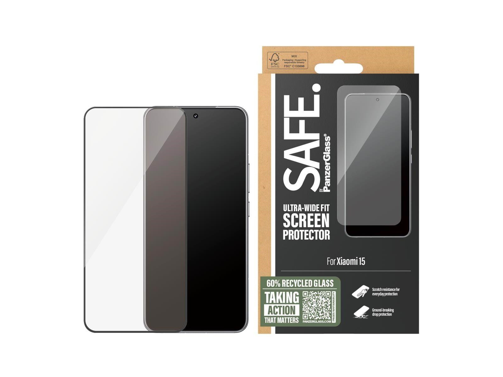 SAFE. by PanzerGlass Screen Protector Xiaomi 15 | Ultra-Wide Fit
