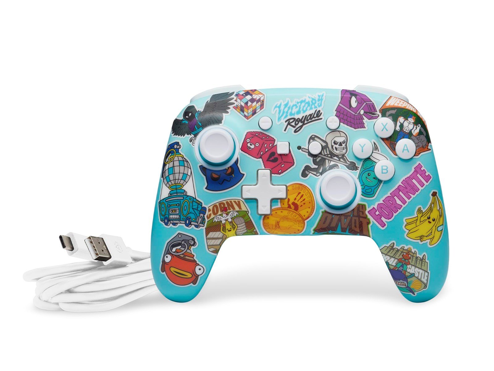 PowerA Enhanced Wireless Controller for Nintendo Switch - Fortnite Sticker Mania - Controller