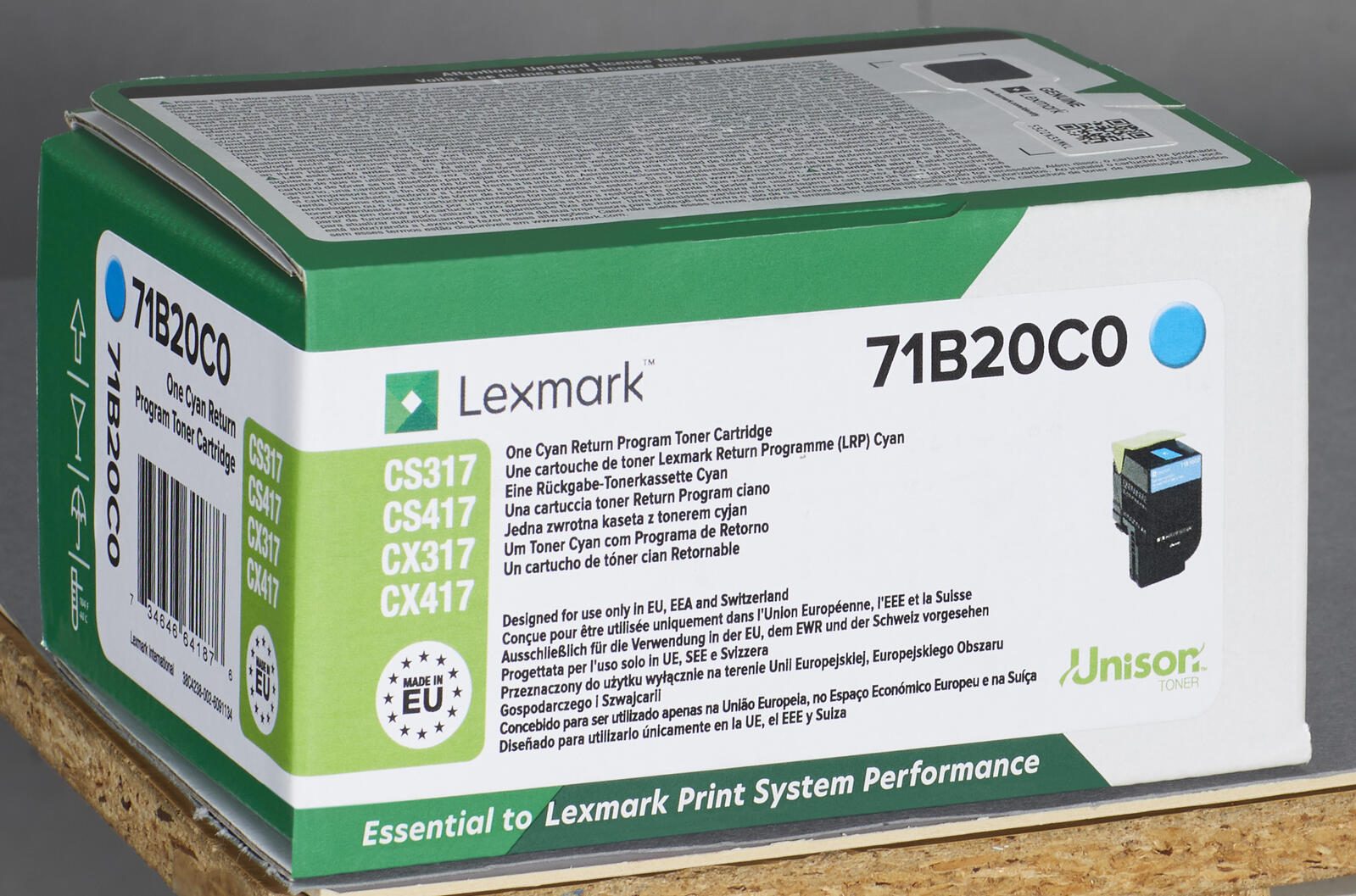 Lexmark Original Toner - cyan (71B20C0) für CS317dn, CS417dn, CS517de, CX317dn, CX417de, CX517de