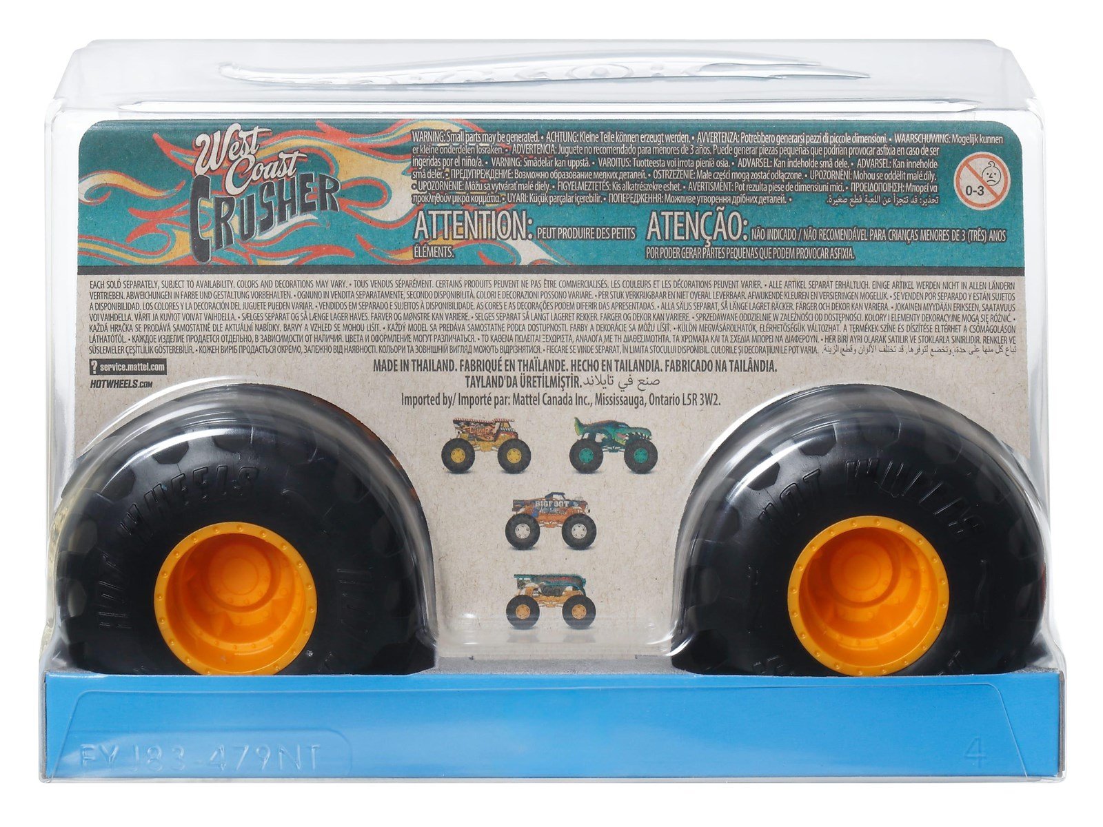 Hot Wheels Monster Truck Oversized West Coast Coast Crusher
