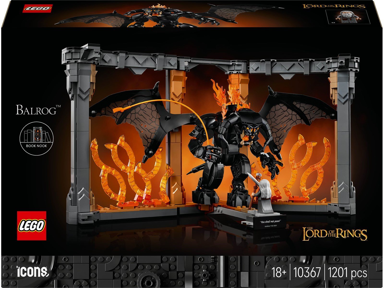 LEGO Icons 10367 Der Herr der Ringe: Balrog™ Bücherstütze