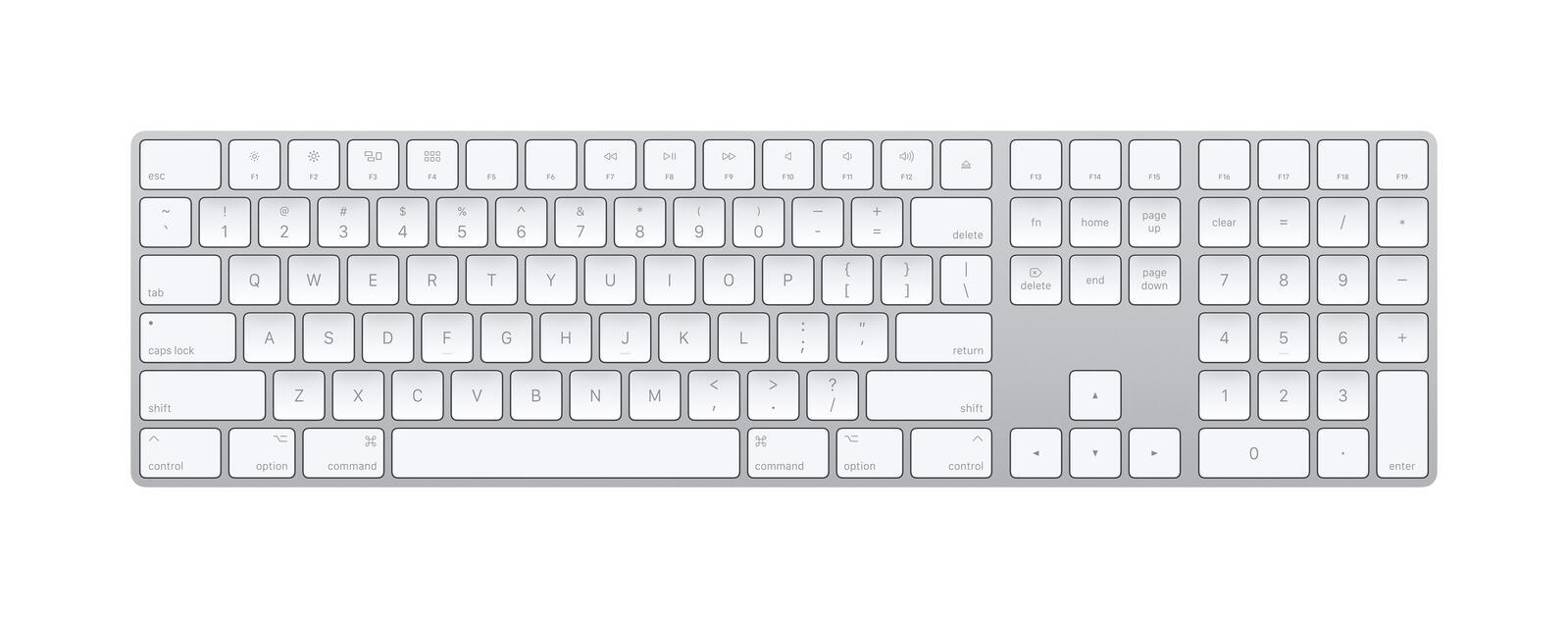 Apple Magic Keyboard mit Ziffernblock, silber