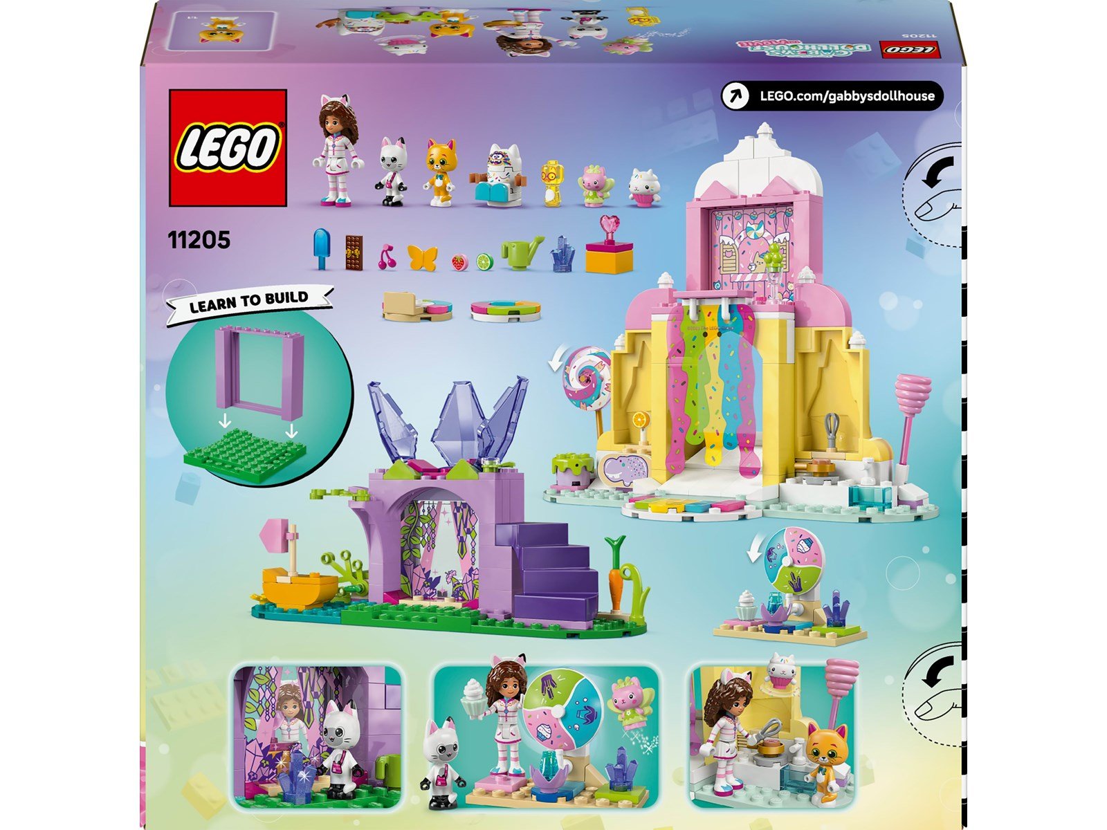 LEGO Gabby's Dollhouse 11205 Zuckerguss-Gebirge und Kätzchen-Garten