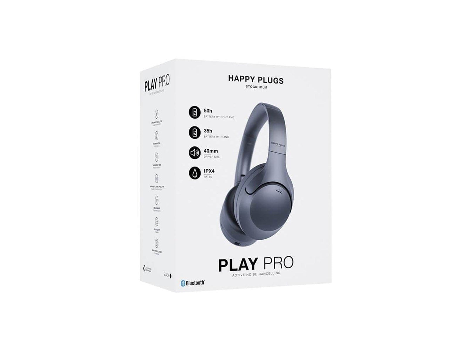 Happy Plugs Play Pro ANC Over-Ear Wireless Headphones - Black