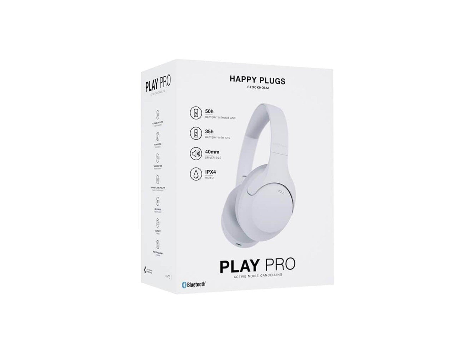 Happy Plugs Play Pro ANC Over-Ear Wireless Headphones - White