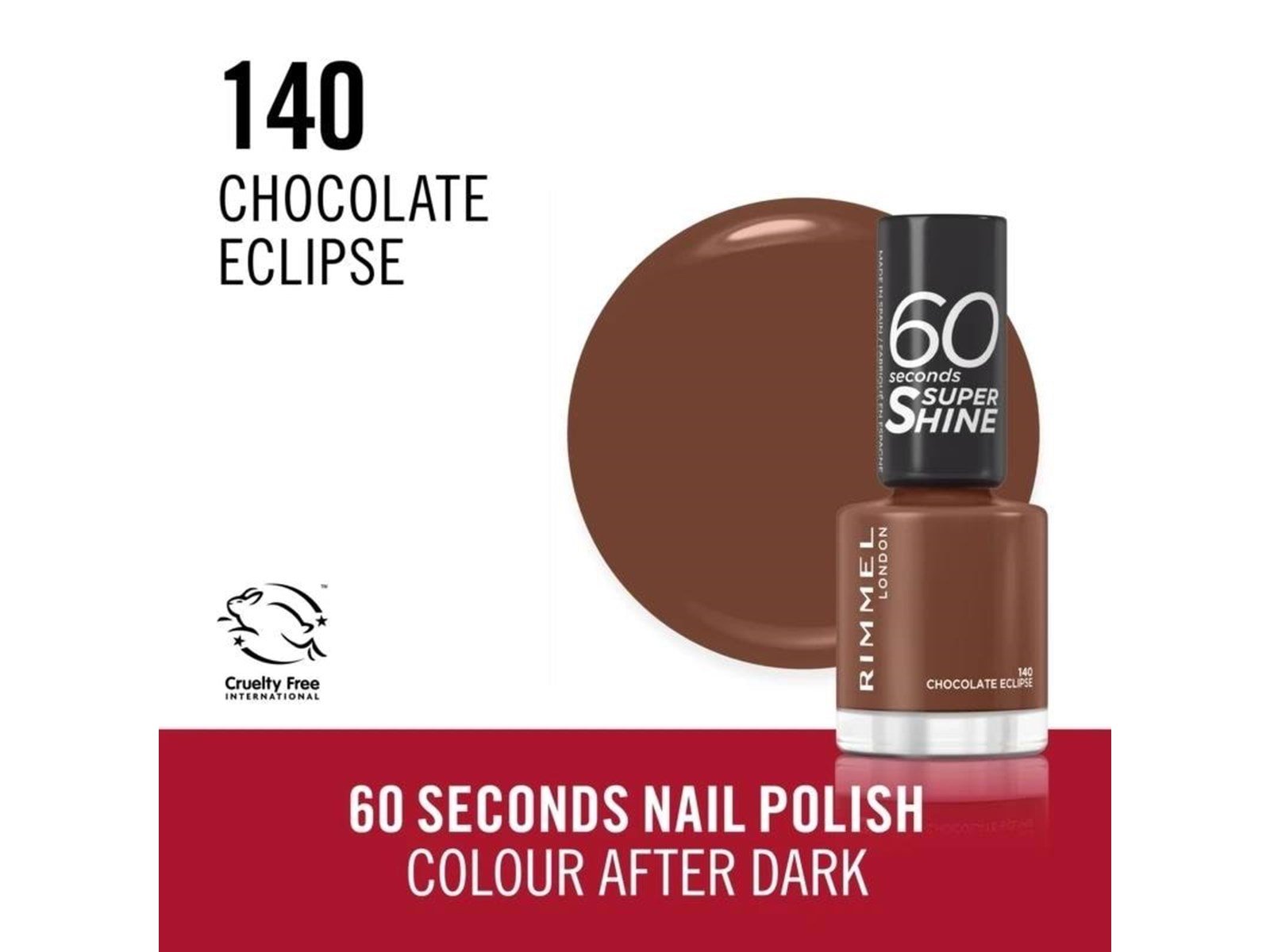 Rimmel 60 Seconds Nail Polish 140 Chocolate eclipse 8ml
