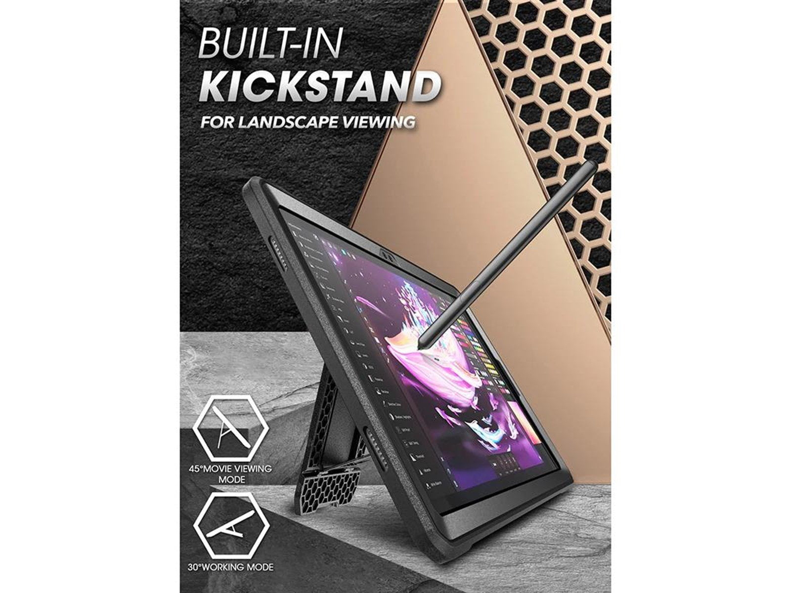 SUPCASE Galaxy Tab A9+ Unicorn Beetle PRO Full-Body Case - Black