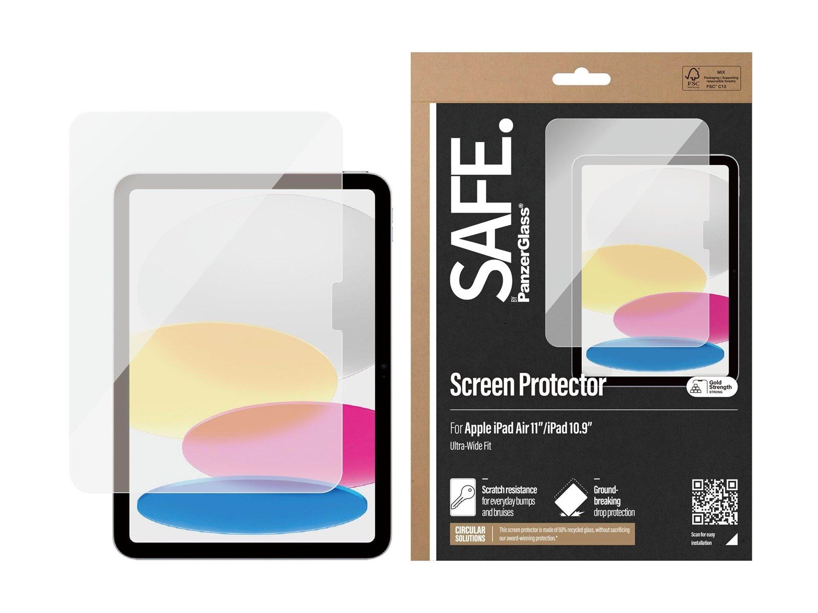 SAFE. by PanzerGlass Screen Protector iPad Air 11'' (2024-2025) | iPad 10.9'' (2022) | iPad 11'' (2025) | Ultra-Wide Fit