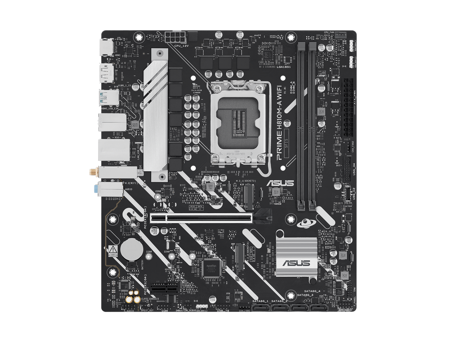 ASUS PRIME H810M-A WIFI Mainboard - Intel H810 - Intel LGA1851 socket - DDR5 RAM - Micro-ATX