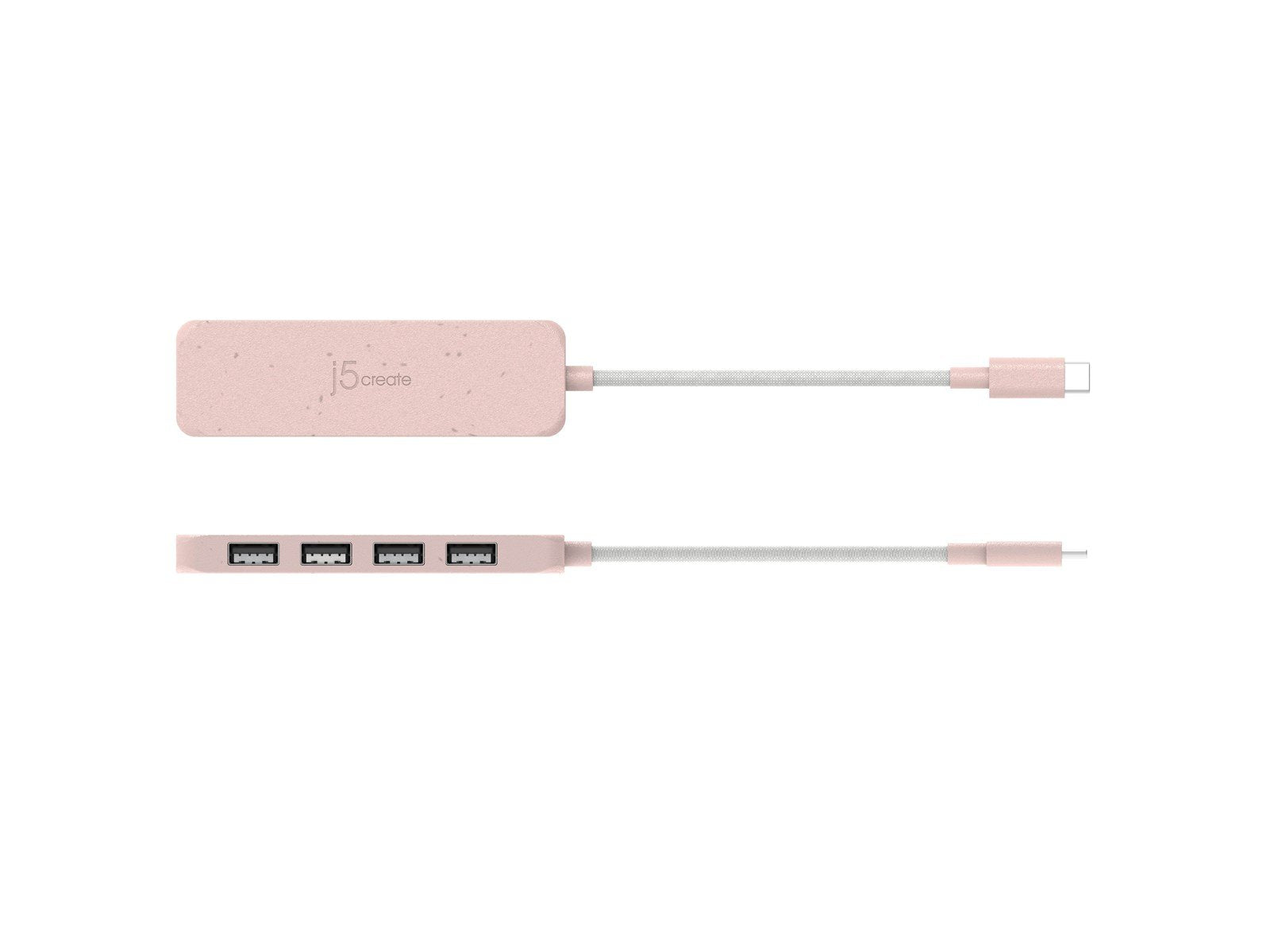 j5create JCH341ER - USB-C to 4-Port Type-A Hub USB-Hubs - USB 3.2 - 4 - Pink