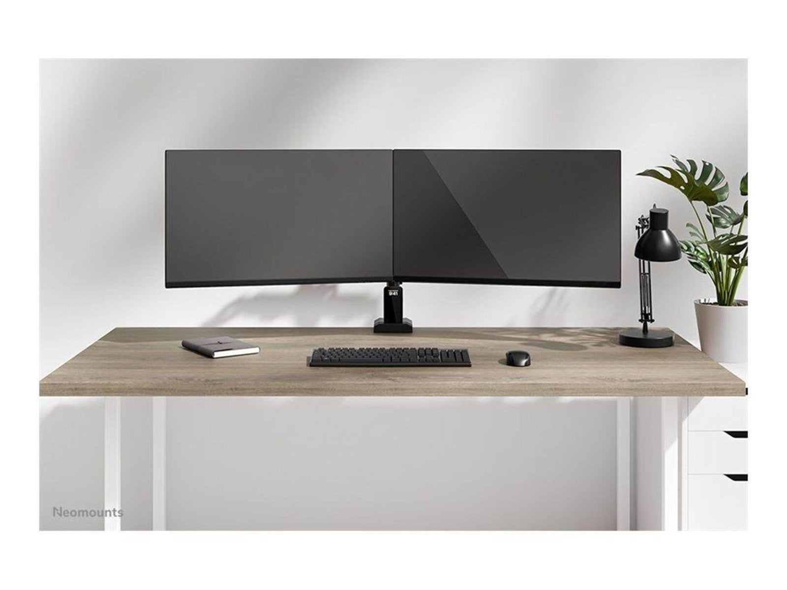 Neomounts DS60-600BL2 mounting kit - full-motion - for 2 monitors - black
