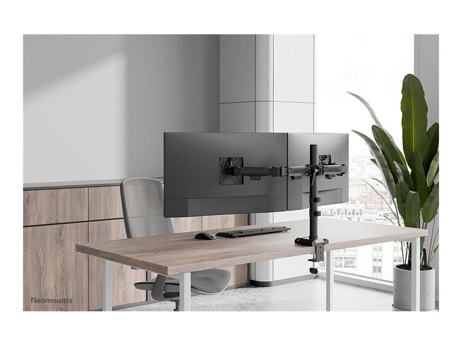 Neomounts DS60-600BL2 mounting kit - full-motion - for 2 monitors - black