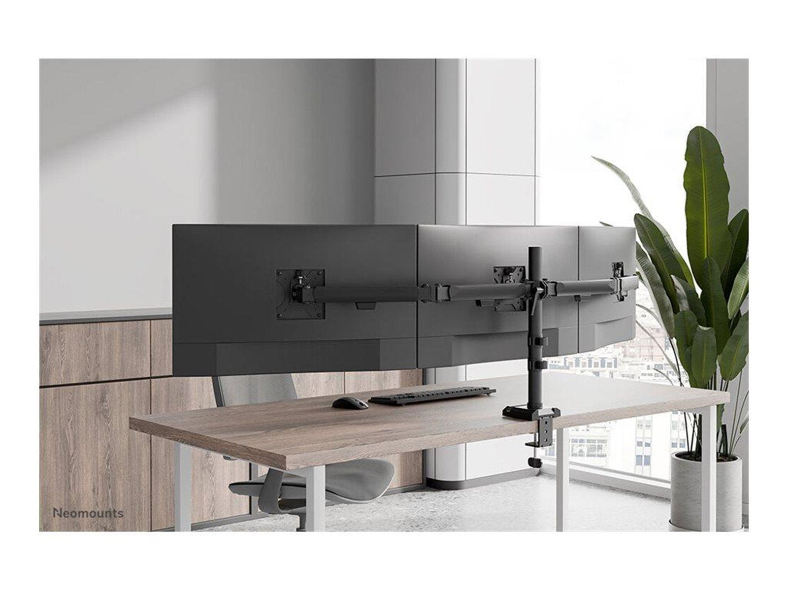 Neomounts DS60-600BL3 mounting kit - full-motion - for 3 monitors - black