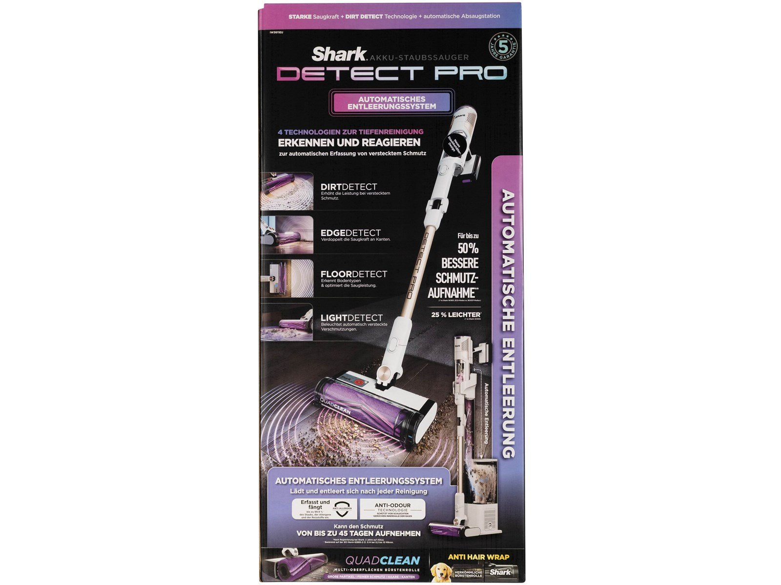 Shark Handstaubsauger Detect Pro IW3611EU - vacuum cleaner - cordless - stick/handheld included charger - white/brass