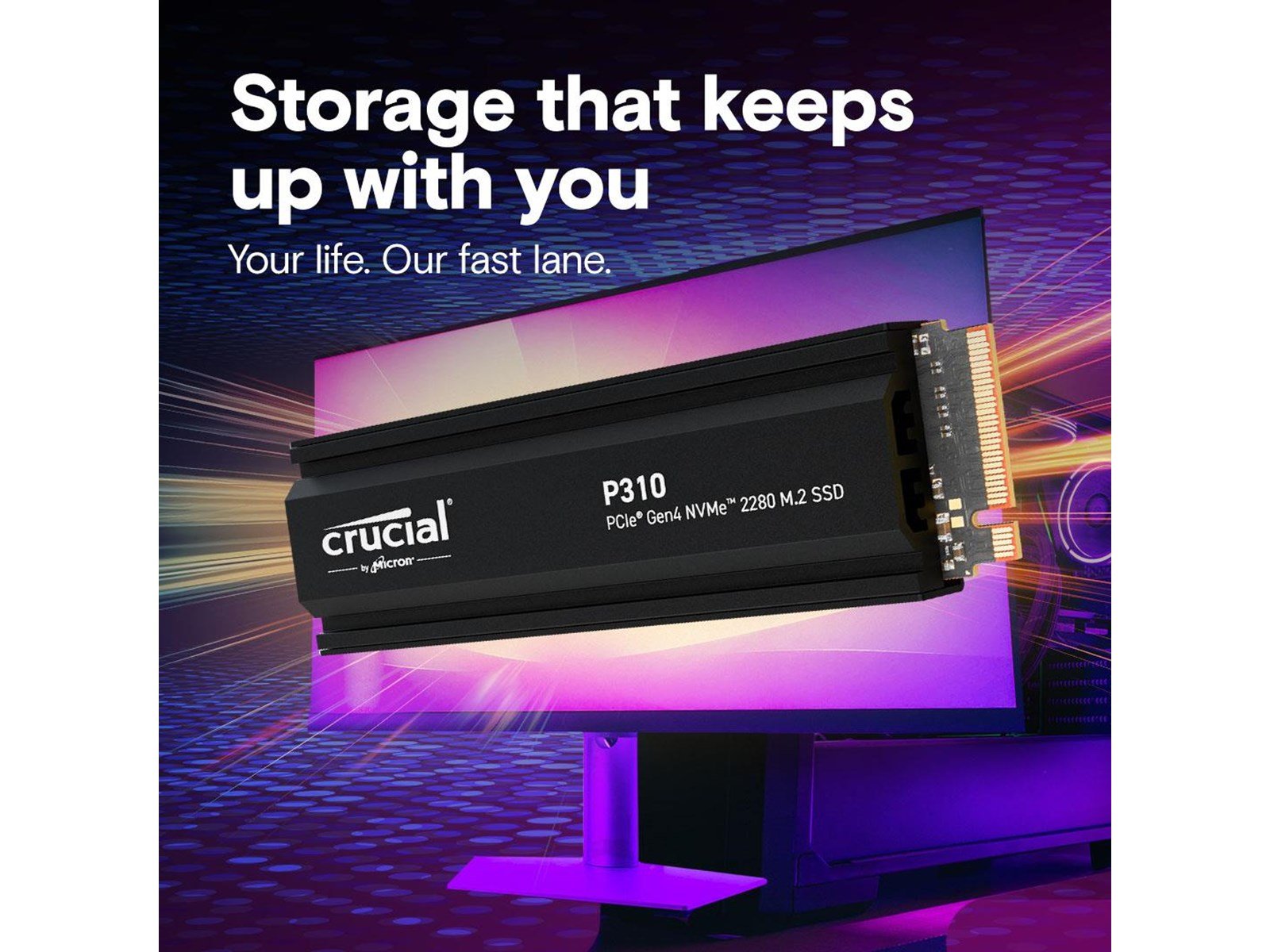 Crucial P310 SSD - 2TB - Mit Kühlkörper - M.2 2280 - PCIe 4.0