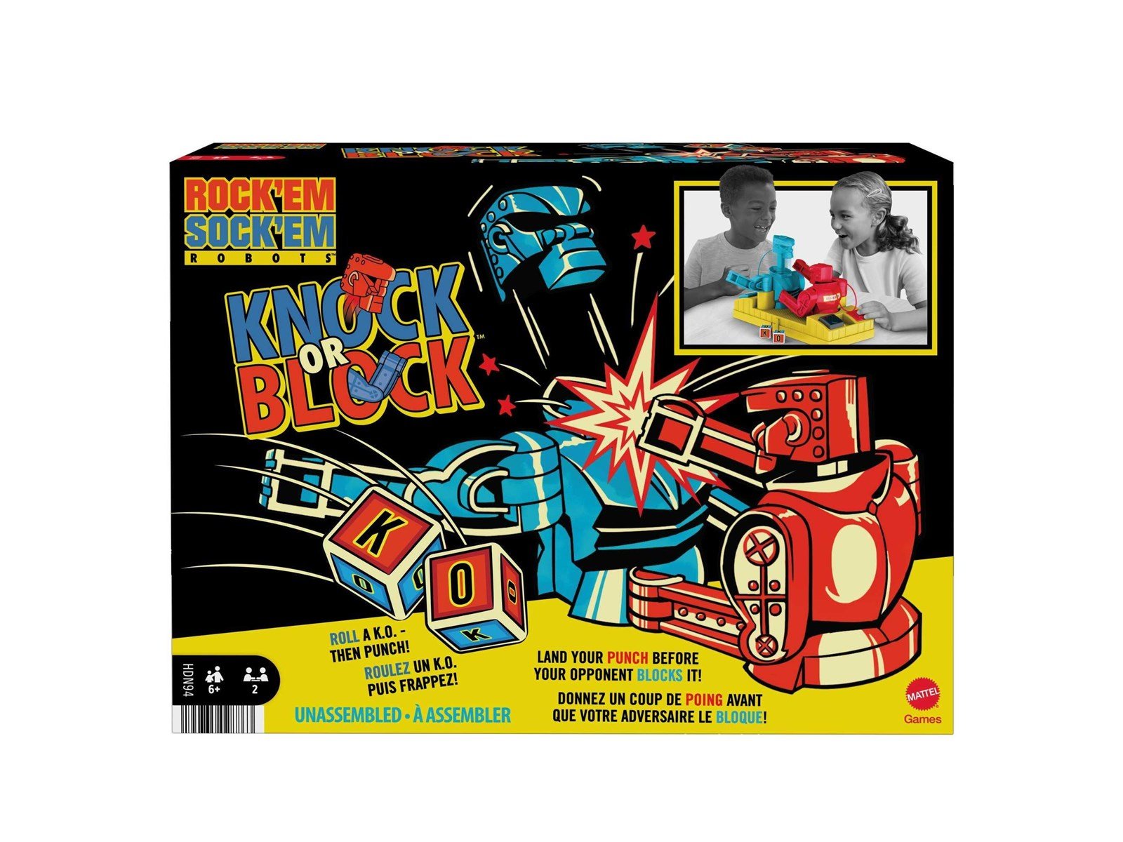 Mattel Games Rock 'Em Sock 'Em Robots Knock or Block