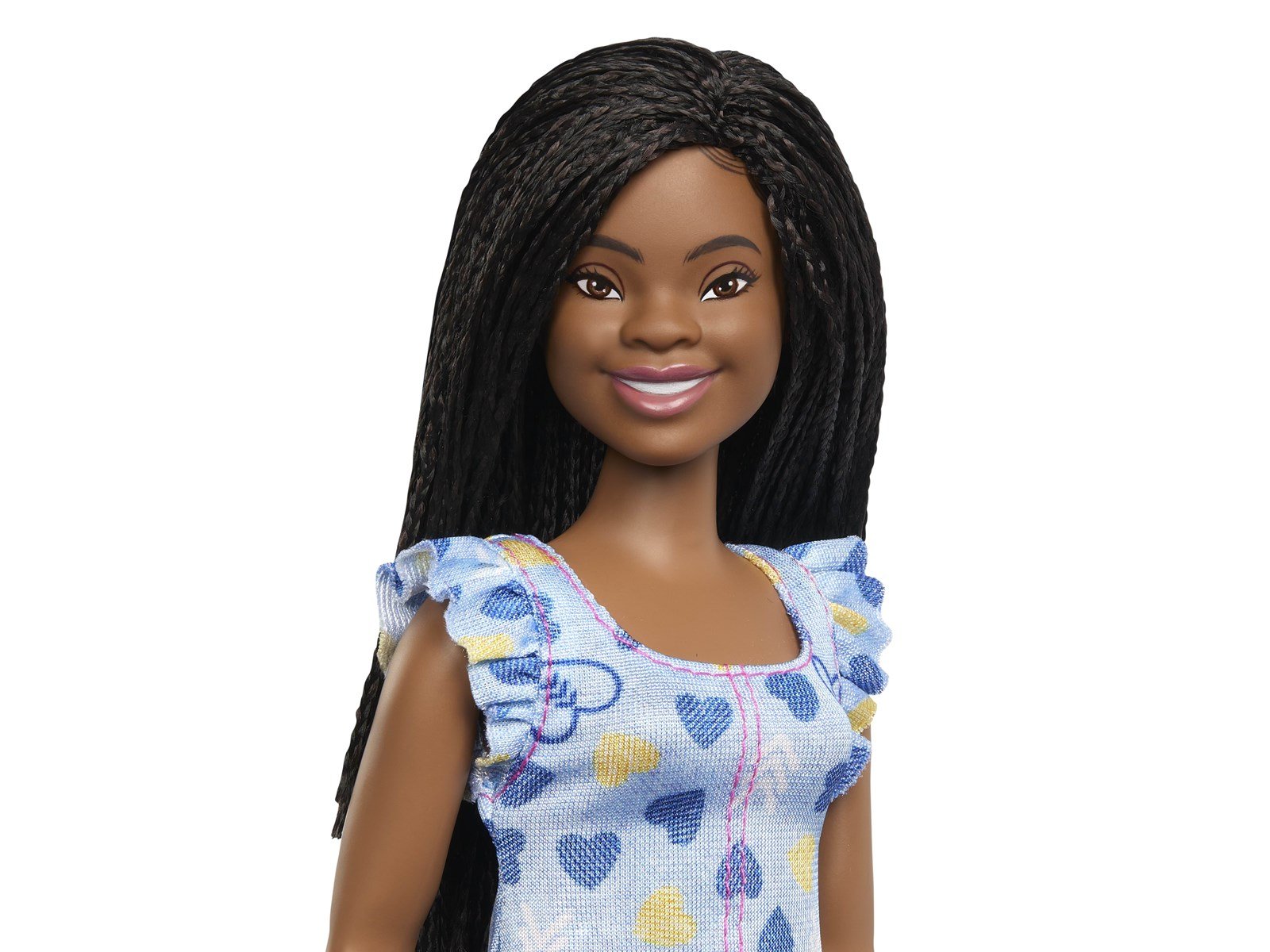 Barbie Fashionistas Doll 229 Doll With Down Syndrome Wearing Heart-Print Dress