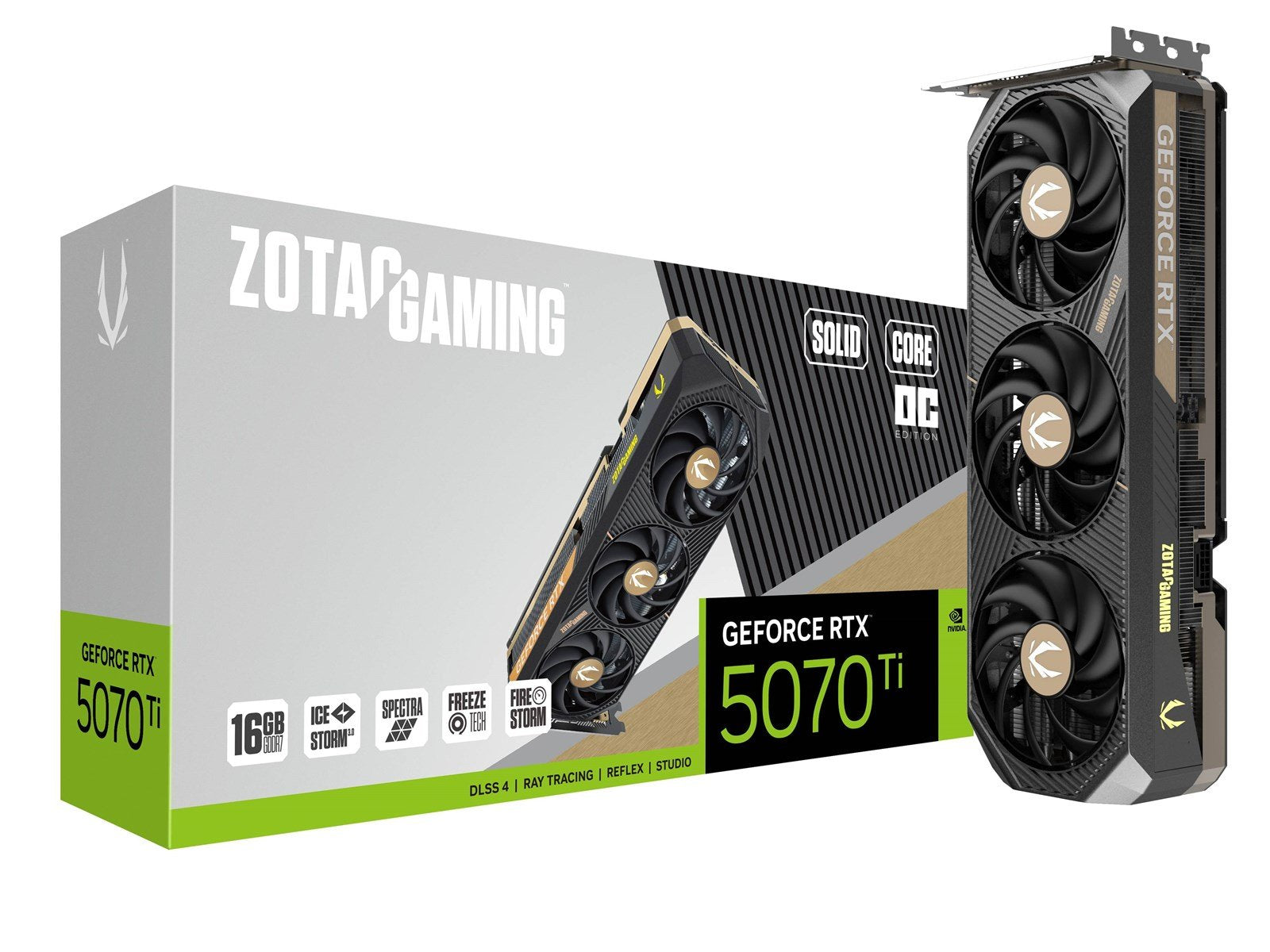ZOTAC GeForce RTX 5070 Ti Solid Core OC - 16GB GDDR7 RAM - Grafikkarte