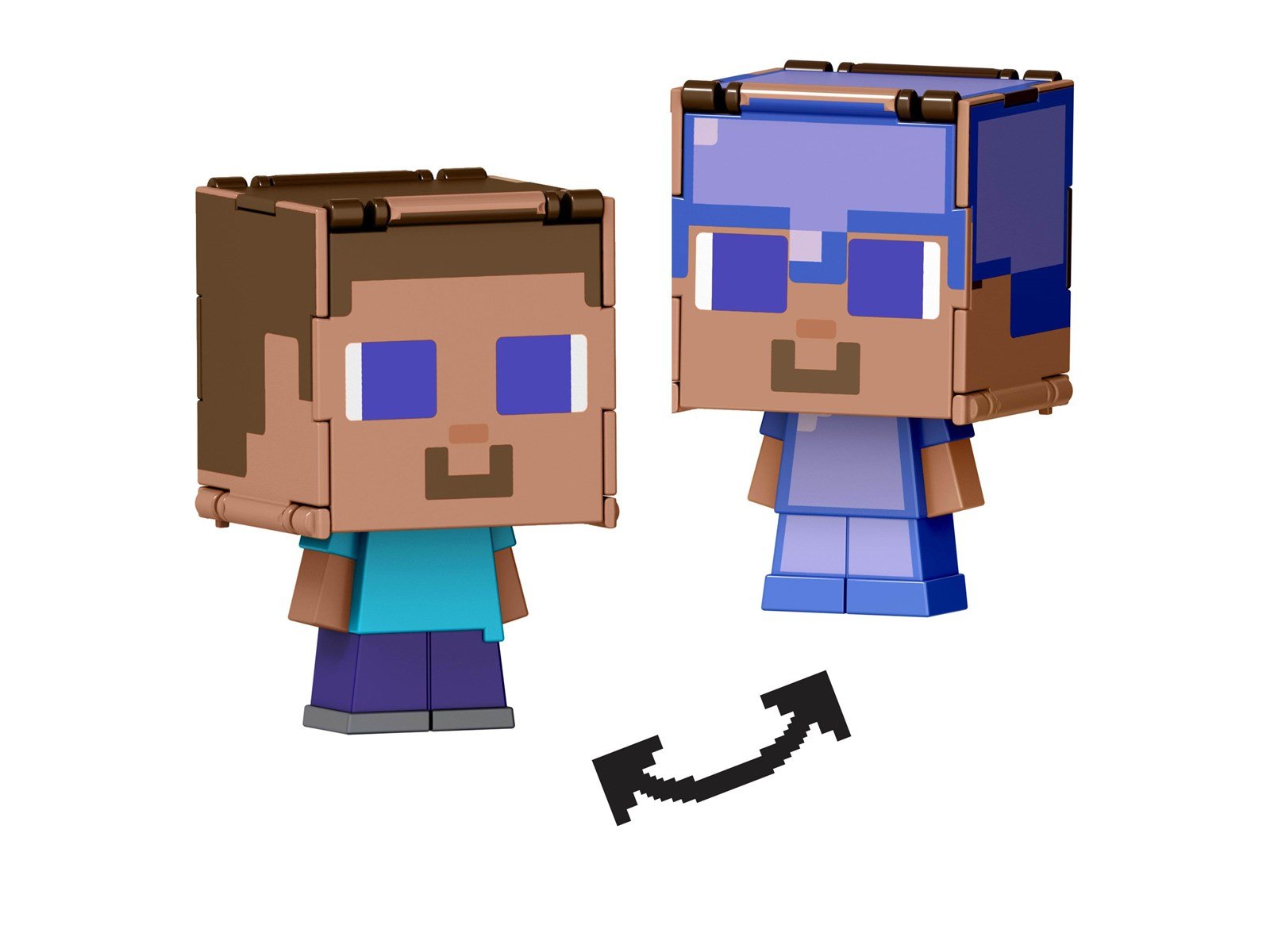 Minecraft - Flippin' Figure - Steve in Encharted Armour + Steve - Figur