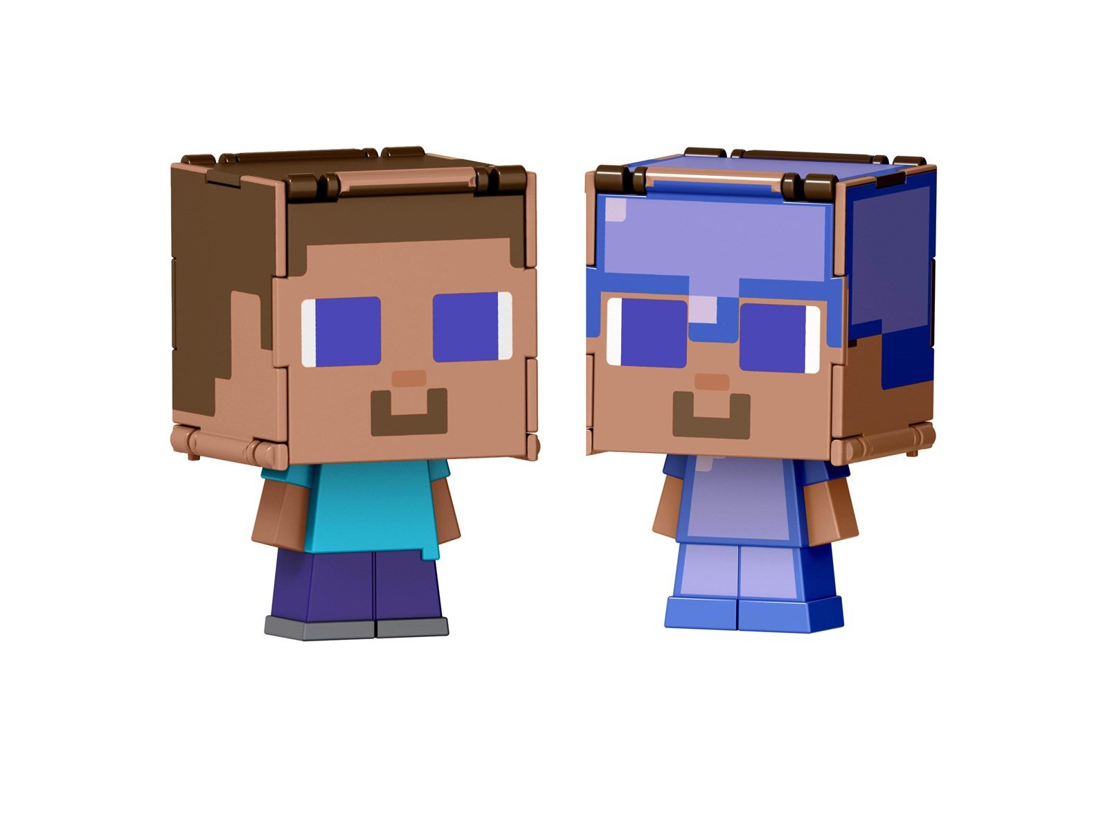 Minecraft - Flippin' Figure - Steve in Encharted Armour + Steve - Figur