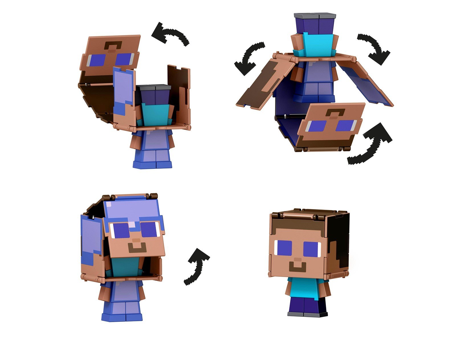 Minecraft - Flippin' Figure - Steve in Encharted Armour + Steve - Figur