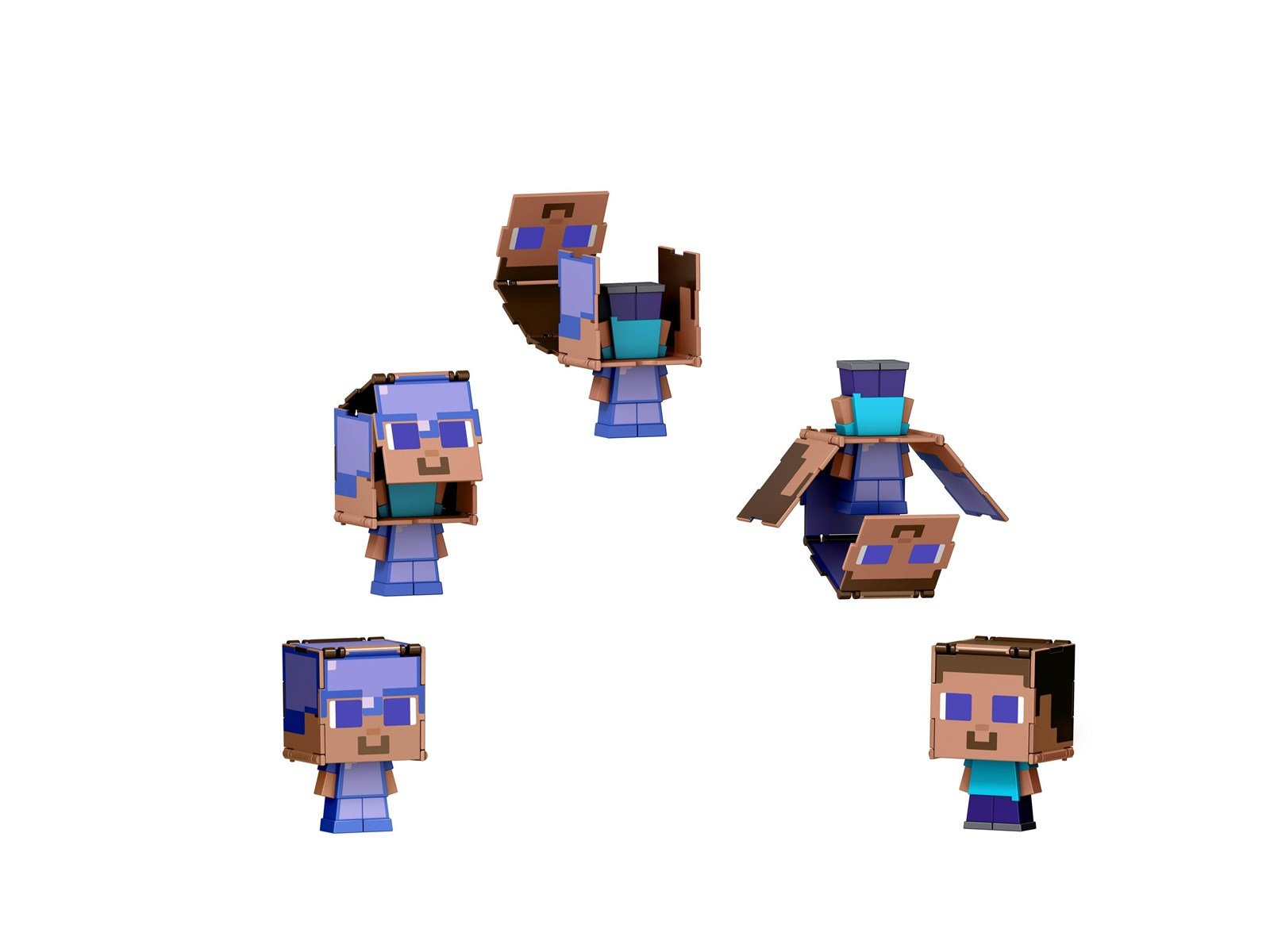 Minecraft - Flippin' Figure - Steve in Encharted Armour + Steve - Figur