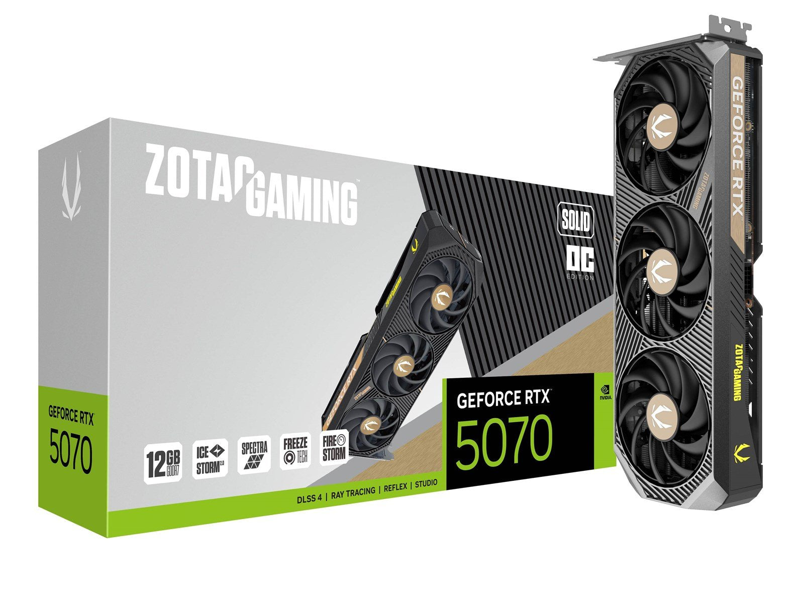 ZOTAC GeForce RTX 5070 Solid OC - 12GB GDDR7 RAM - Grafikkarte