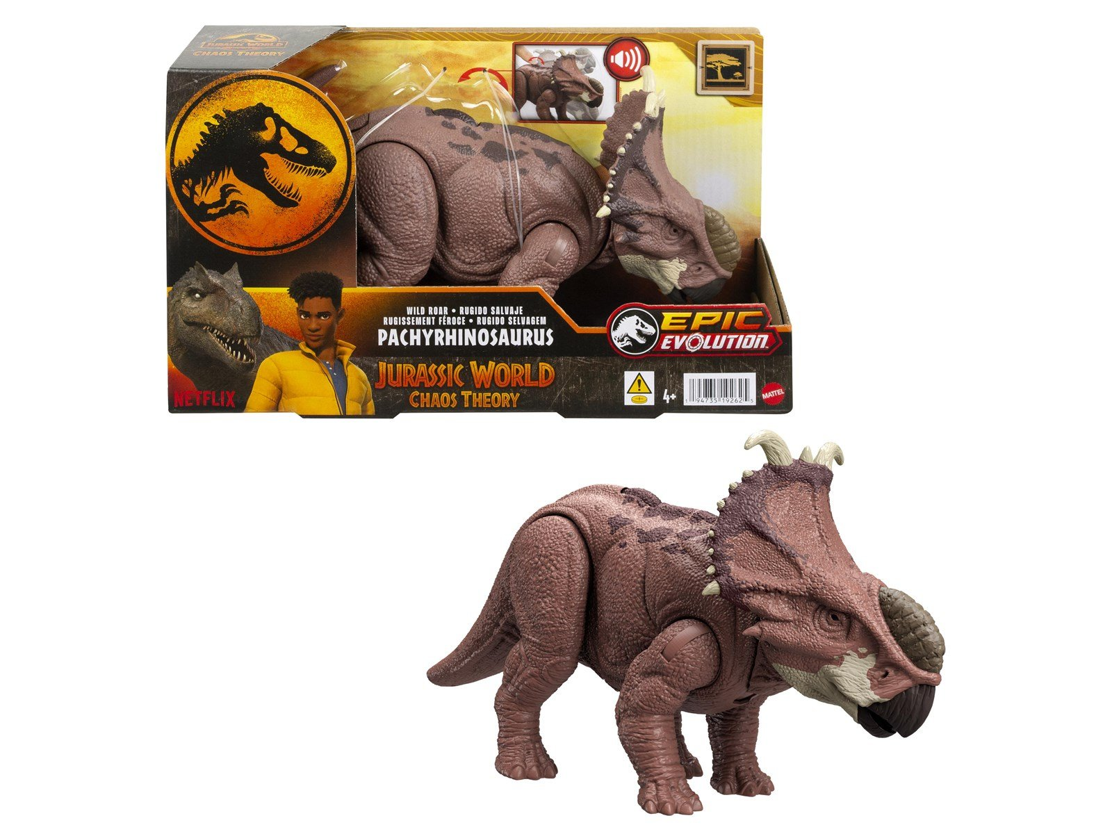 Jurassic World Chaos Theory Wild Roar Pachyrhinosaurus 28 cm